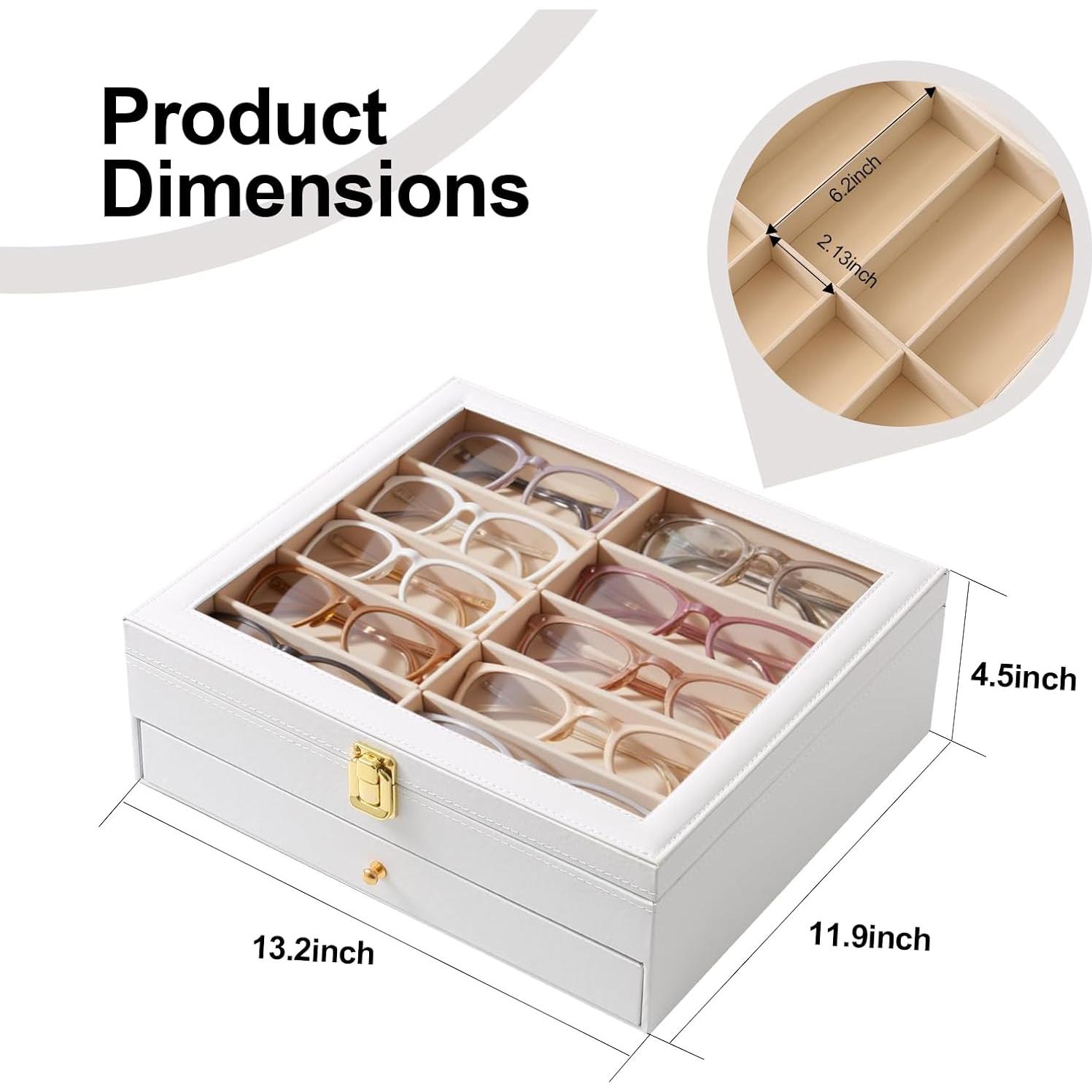 Organizador de Gafas de Sol Luckybell 20 Compartimentos Cuero PU