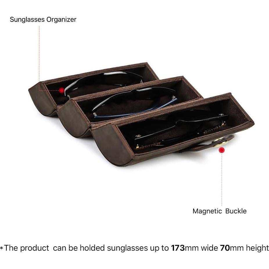 Estuche de Viaje de Cuero Crazy Horse CONTACT'S para 3 Gafas