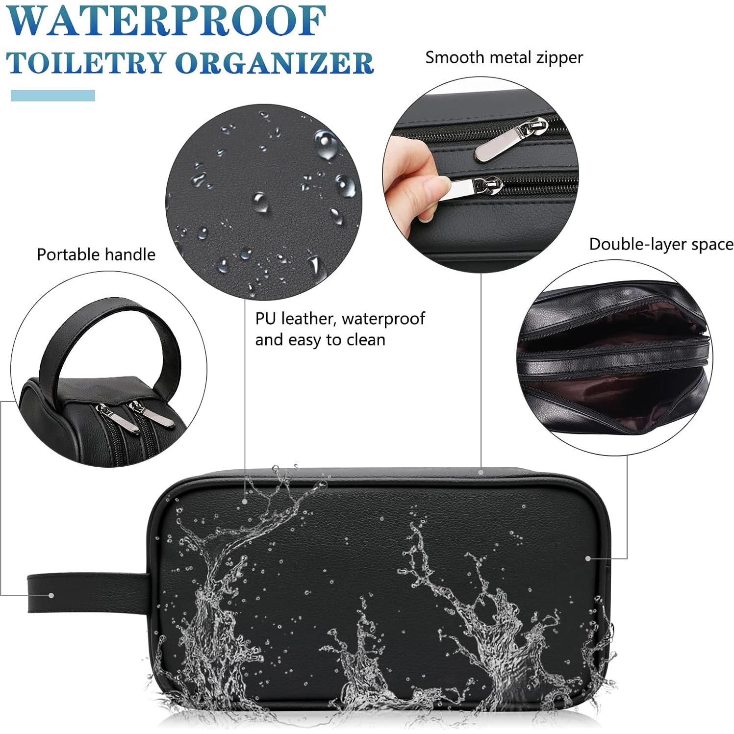 Bolsa de Aseo de Viaje HappyDavid Negra para Hombres 29.2x14cm