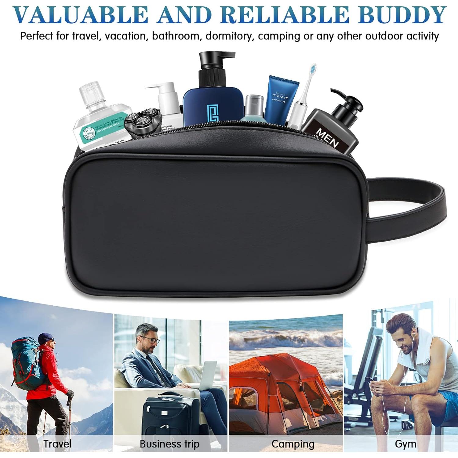 Bolsa de Aseo de Viaje HappyDavid Negra para Hombres 29.2x14cm