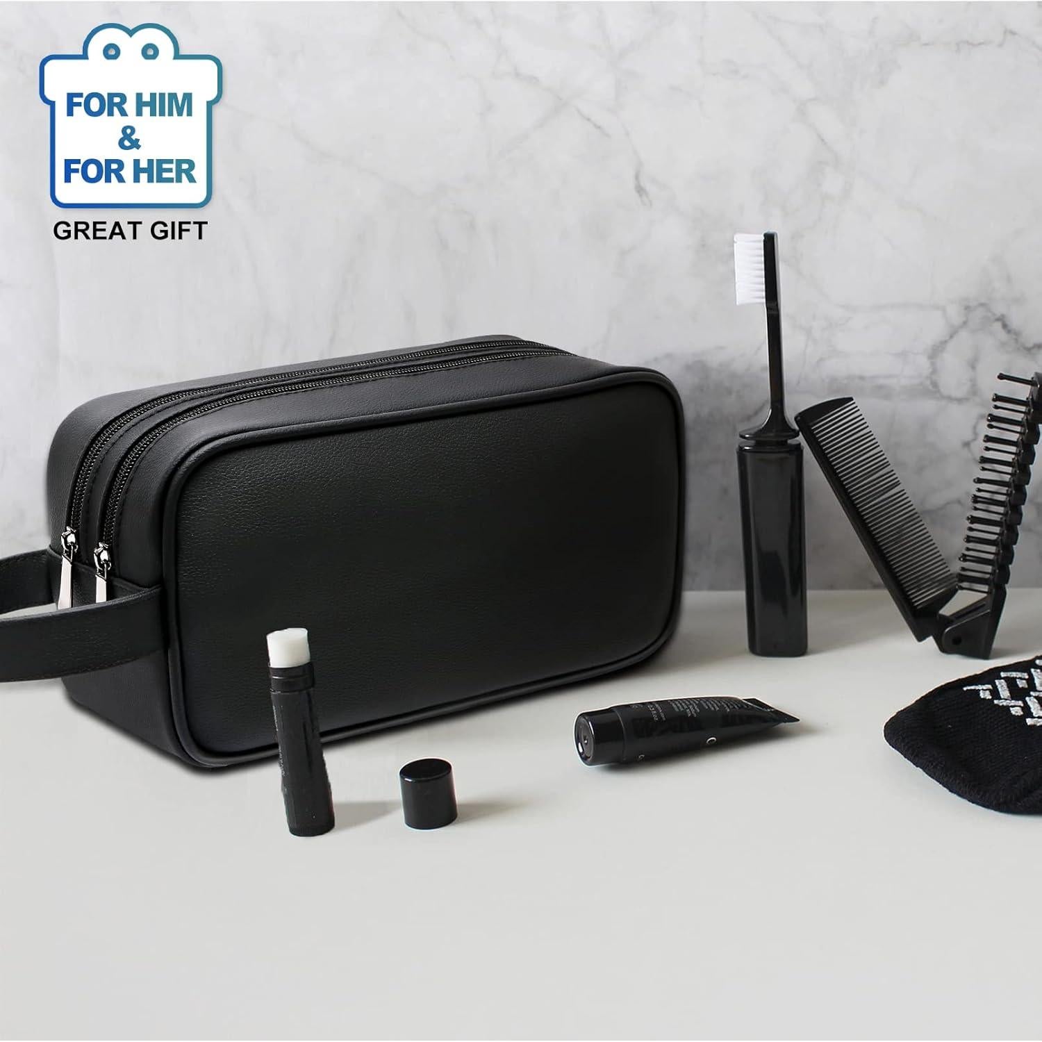 Bolsa de Aseo de Viaje HappyDavid Negra para Hombres 29.2x14cm