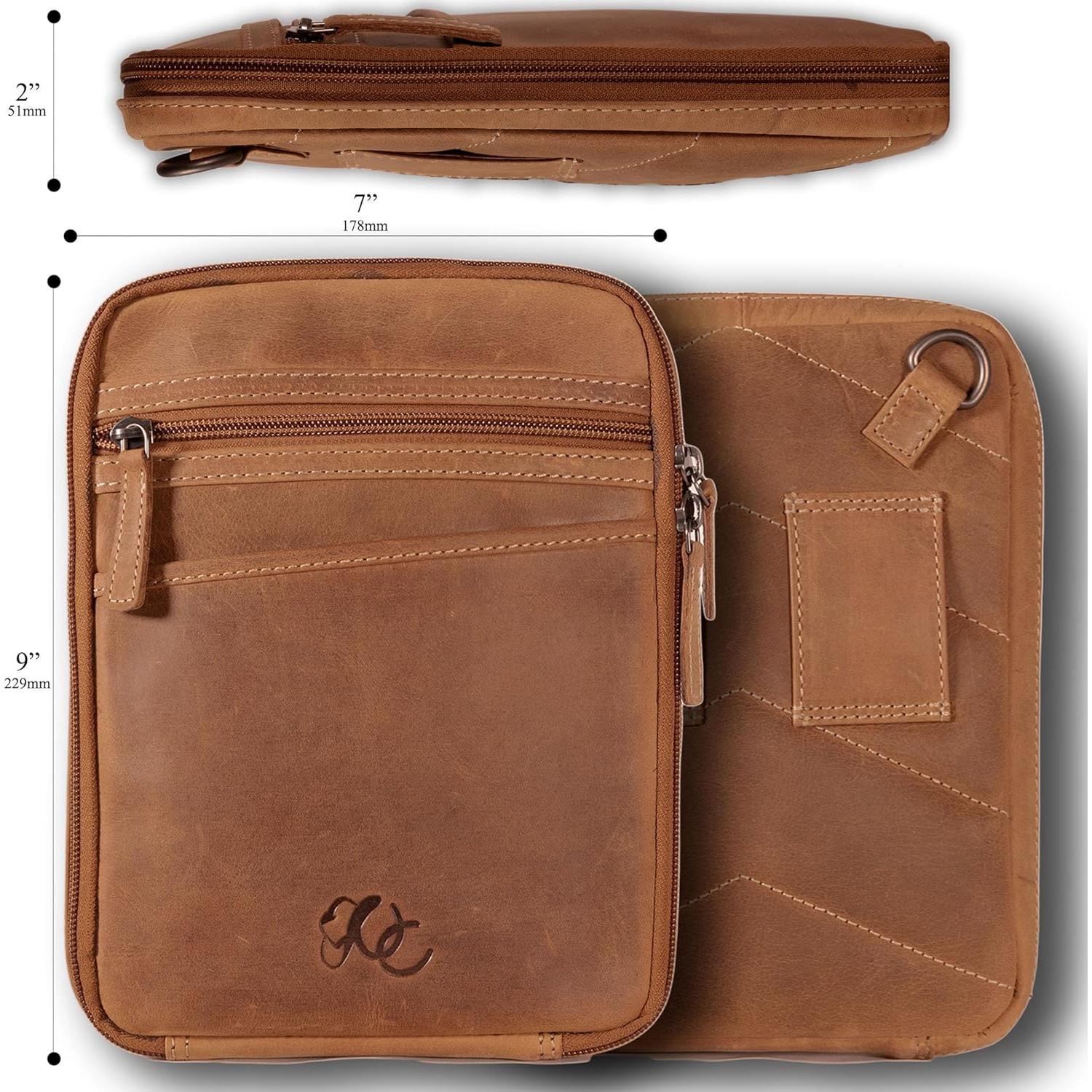 Funda de Pistolera de Cuero UC Leather Marrón con 3 Bolsillos