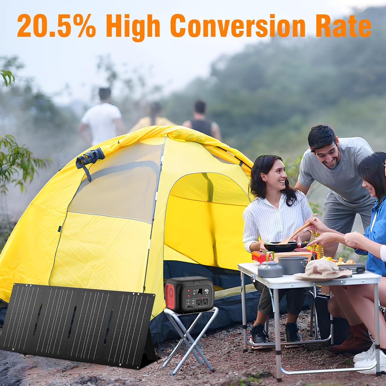 Cargador Solar ENOFLO 60W Plegable USB y DC Camping