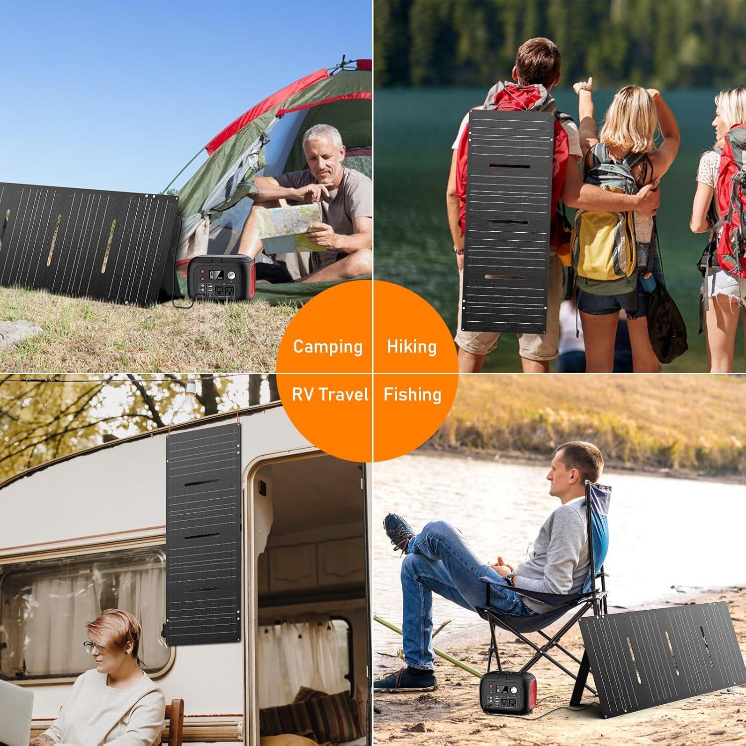 Cargador Solar ENOFLO 60W Plegable USB y DC Camping