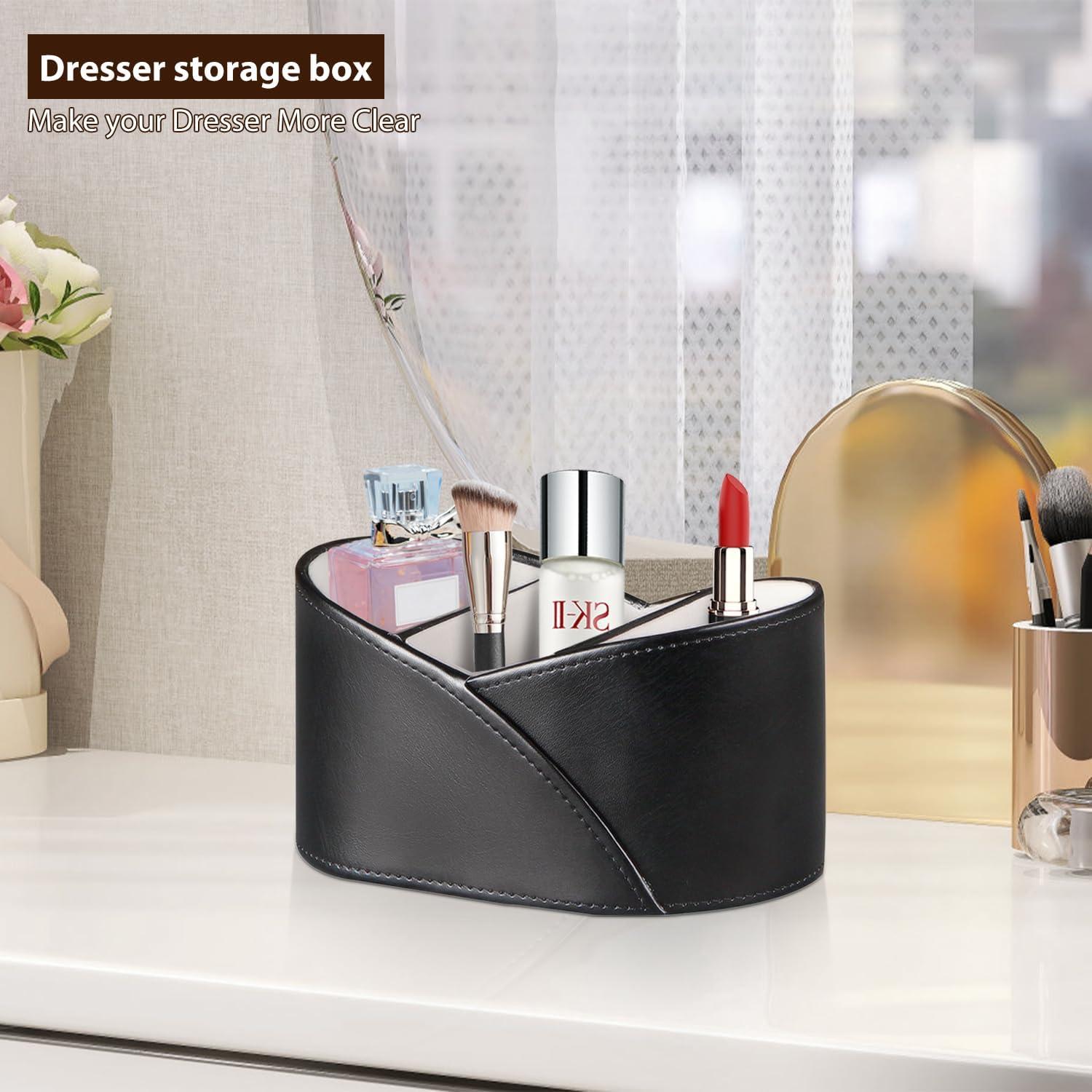 Soporte de Control Remoto Fanousy de Cuero PU Negro 3 Compartimentos