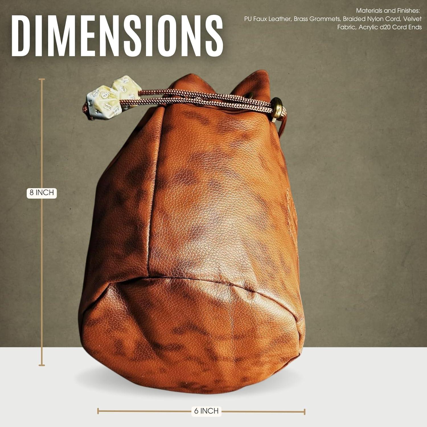 Bolsa de Dados DND Sage - Cuero PU Manchado 15.24x20.32cm