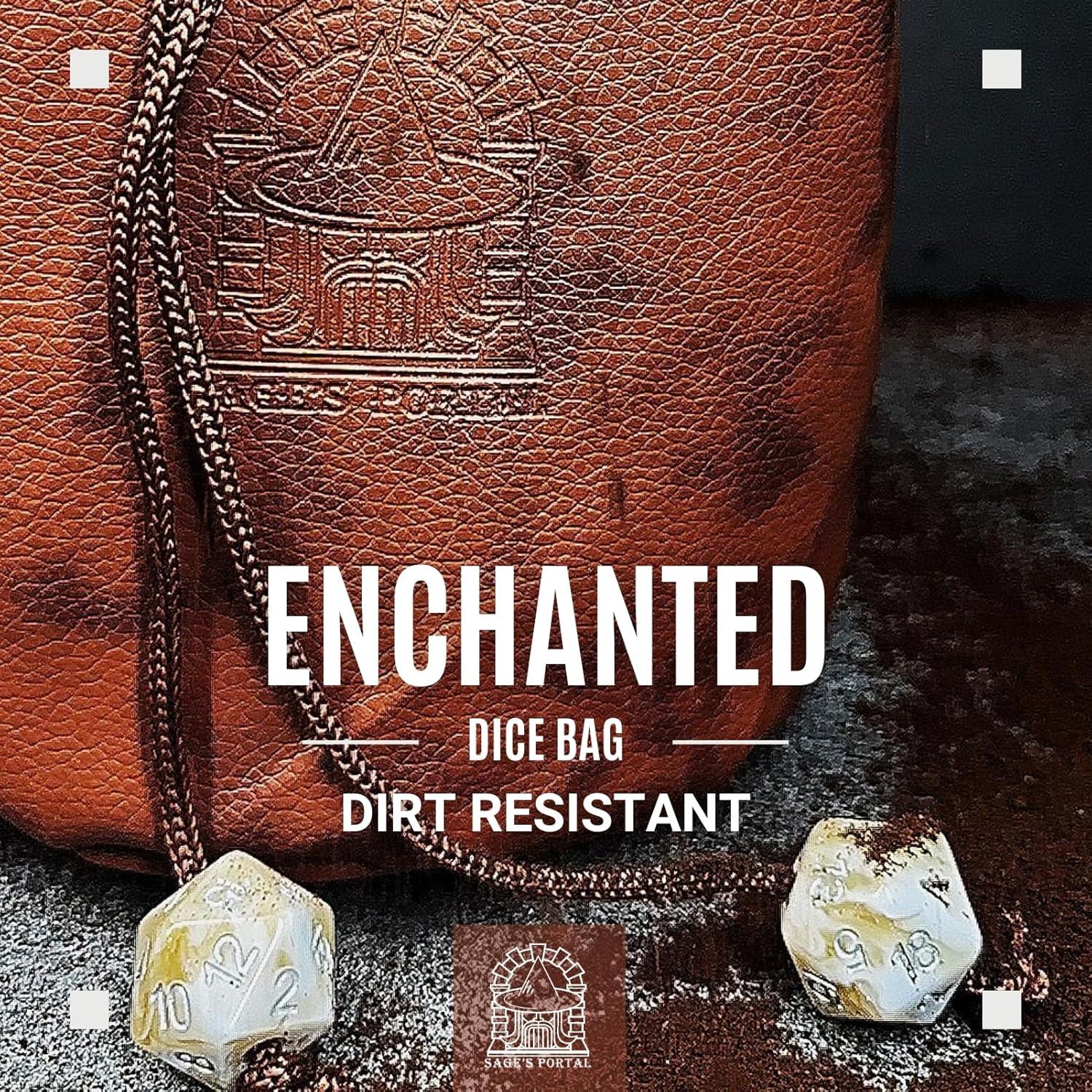 Bolsa de Dados DND Sage - Cuero PU Manchado 15.24x20.32cm