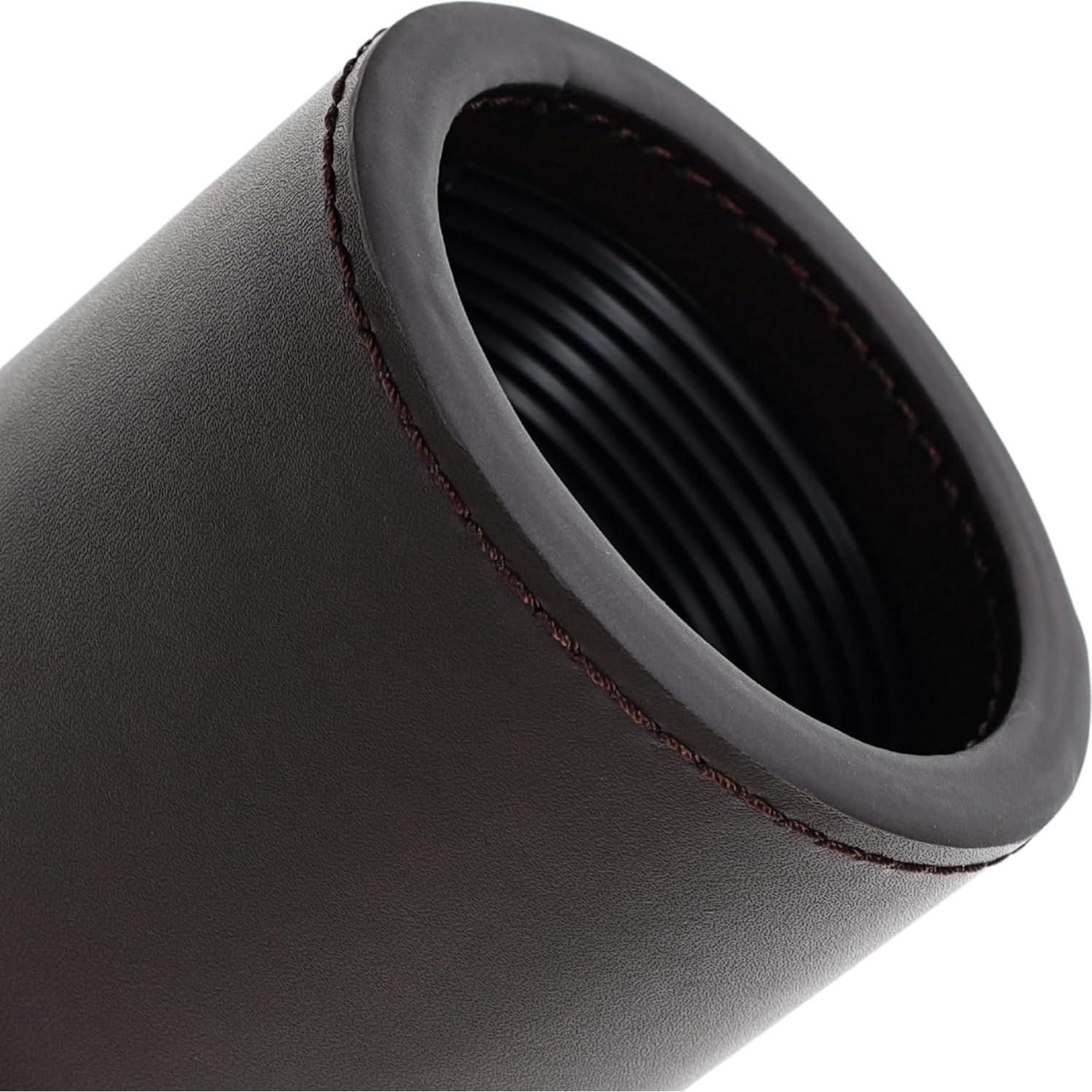 Taza de Dados de Cuero Marrón Oscuro WE Games con 5 Dados