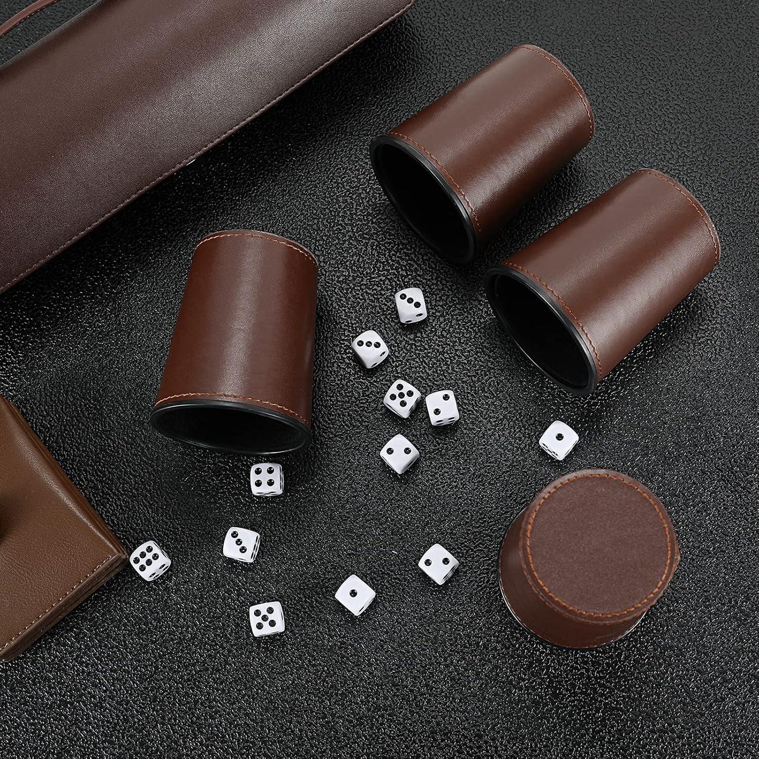 Juego de Dados de Fiesta ImnBest con 5 Copas de Cuero y 25 Dados