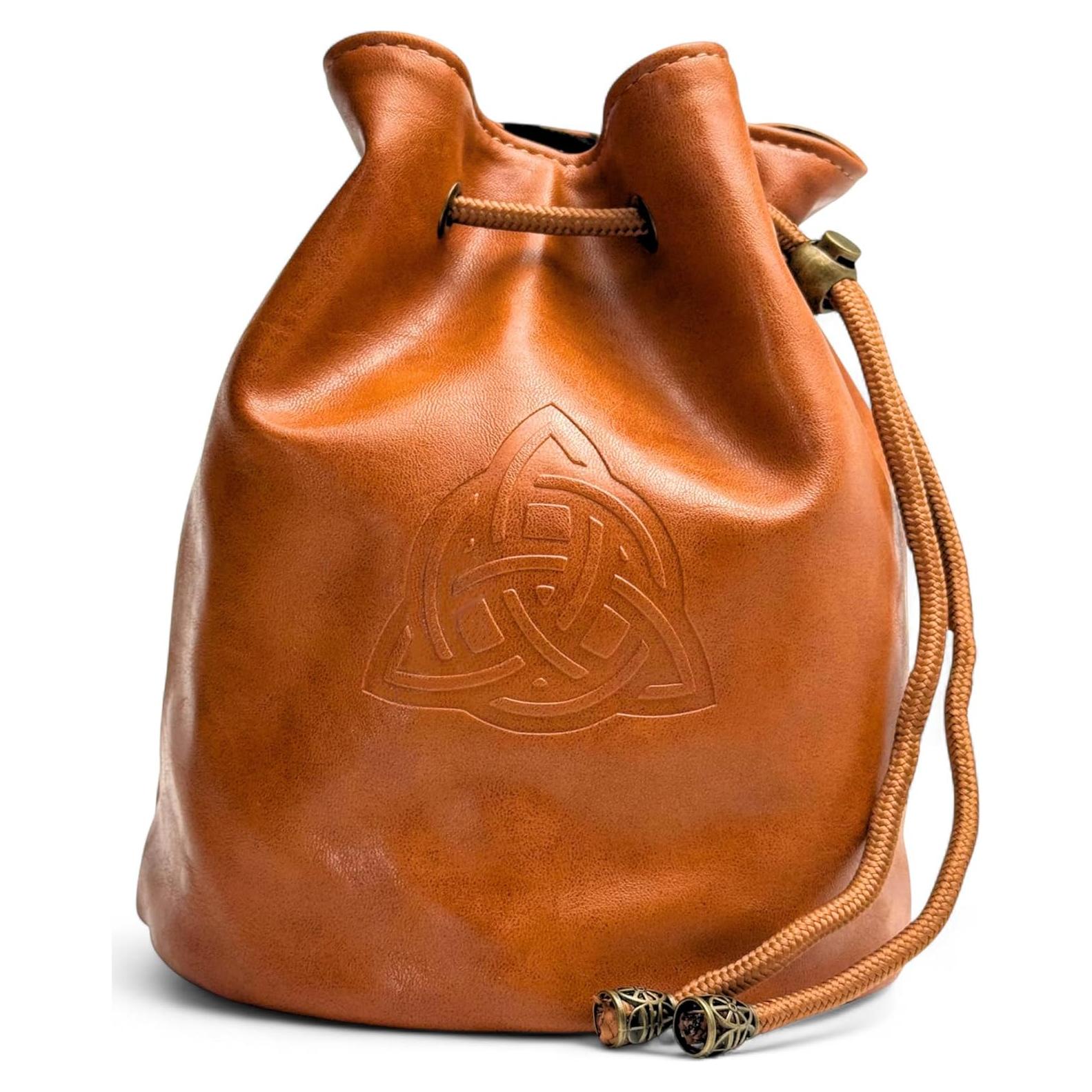 Bolsa de Dados Luck Lab para DnD - Cuero PU Marrón 4 Bolsillos