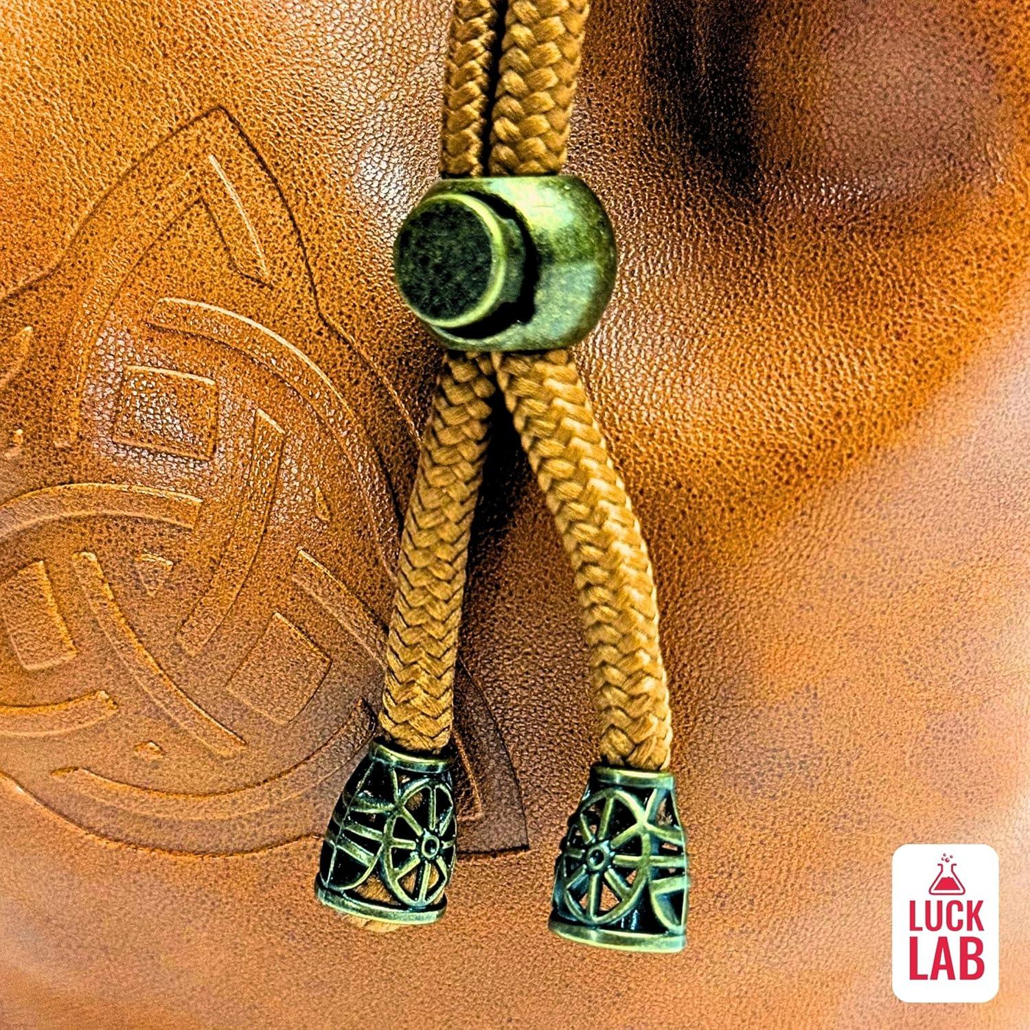 Bolsa de Dados Luck Lab para DnD - Cuero PU Marrón 4 Bolsillos