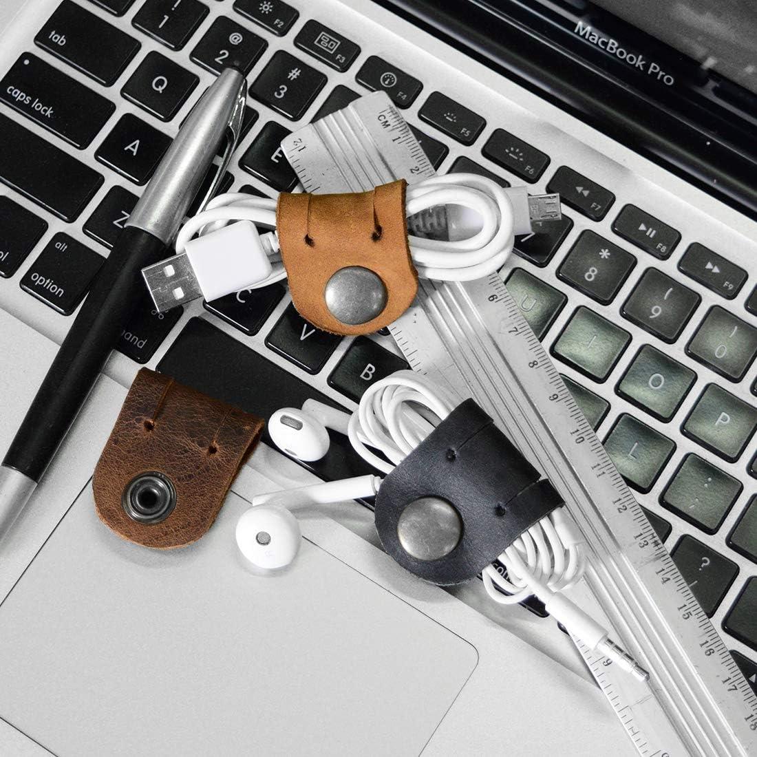 Organizador de Cuerda de Cuero Hide & Drink - 3 Piezas - Marrón