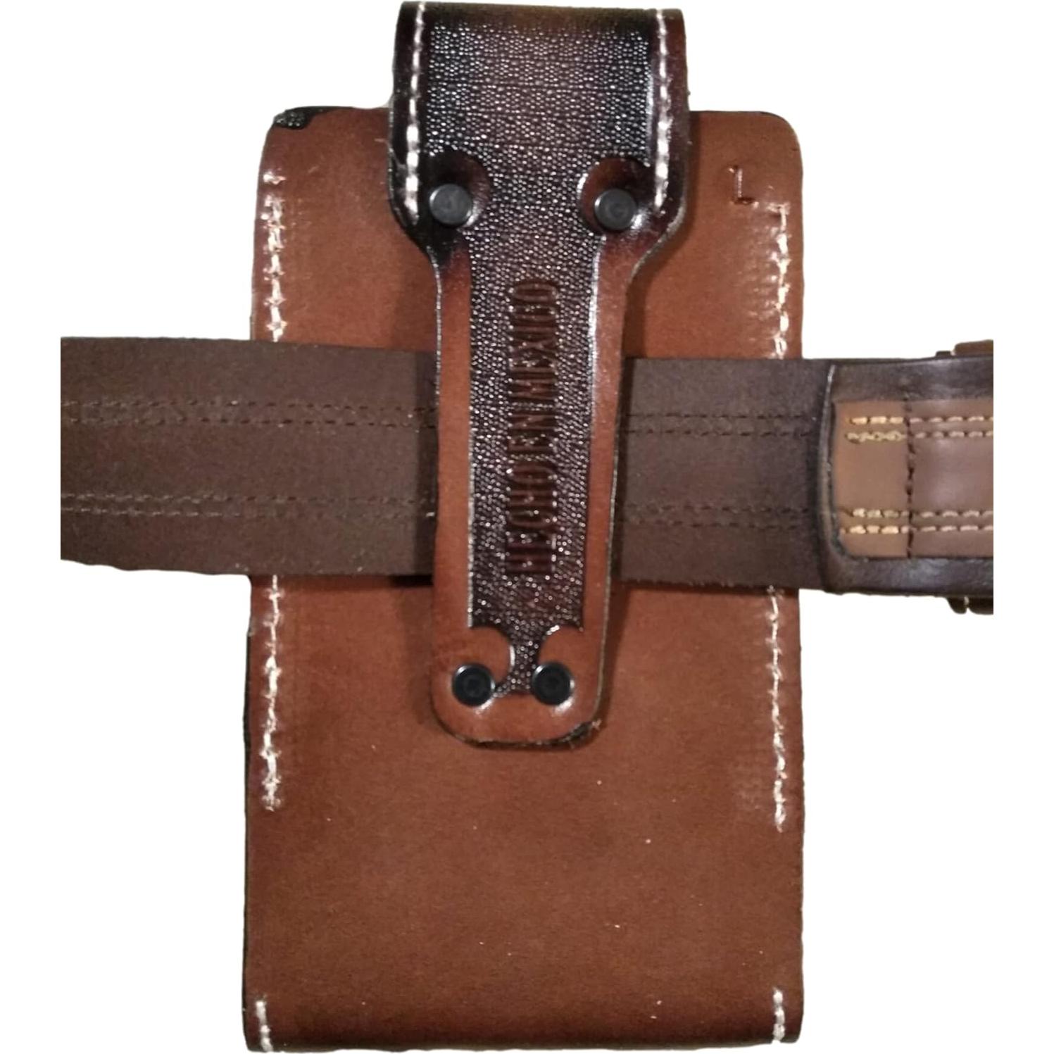 Funda de cuero auténtico para celular Marquez - Marrón