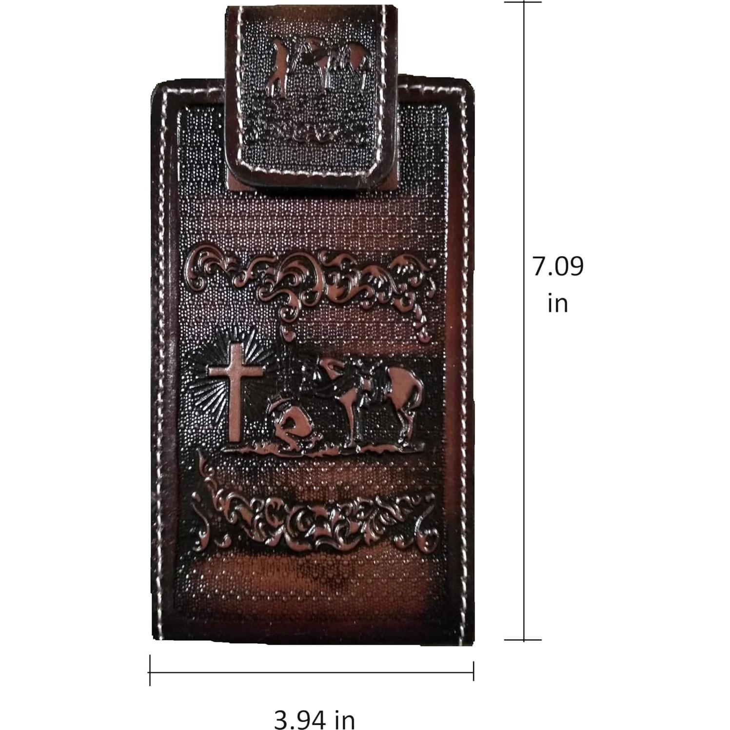 Funda de cuero auténtico para celular Marquez - Marrón