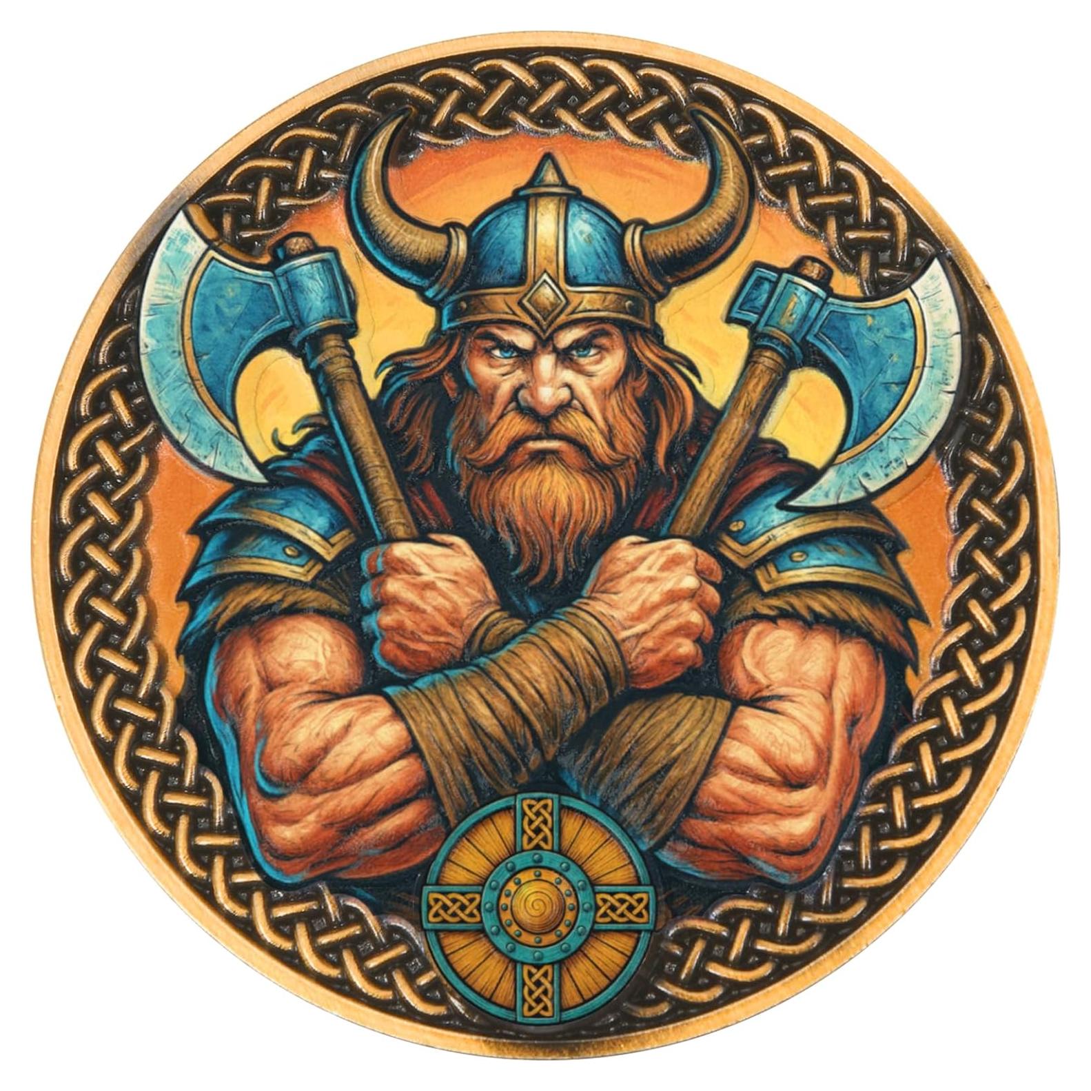 Moneda de Desafío 3D Vikinga Leabet 4 cm Aleación Zinc Coleccionable