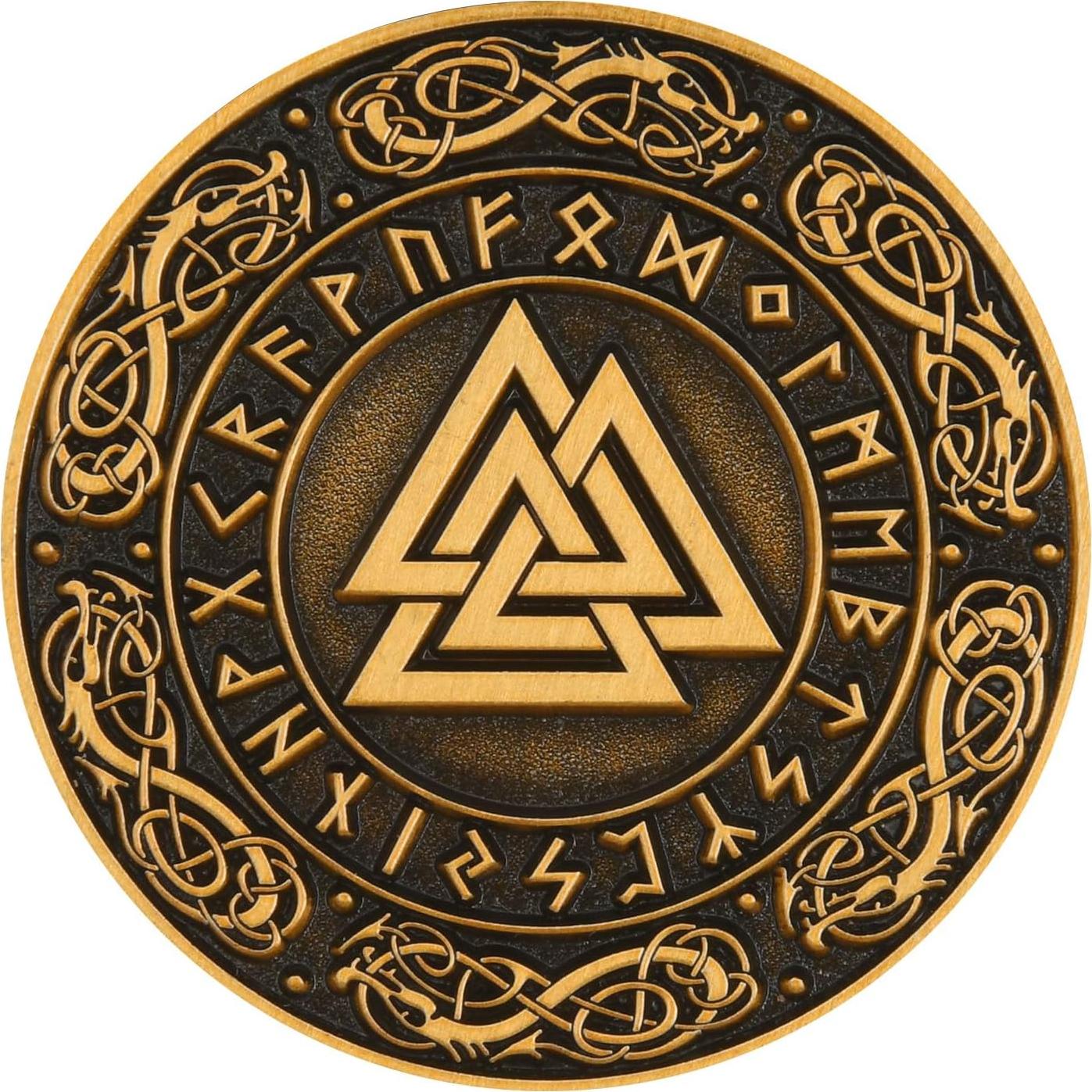 Moneda de Desafío 3D Vikinga Leabet 4 cm Aleación Zinc Coleccionable