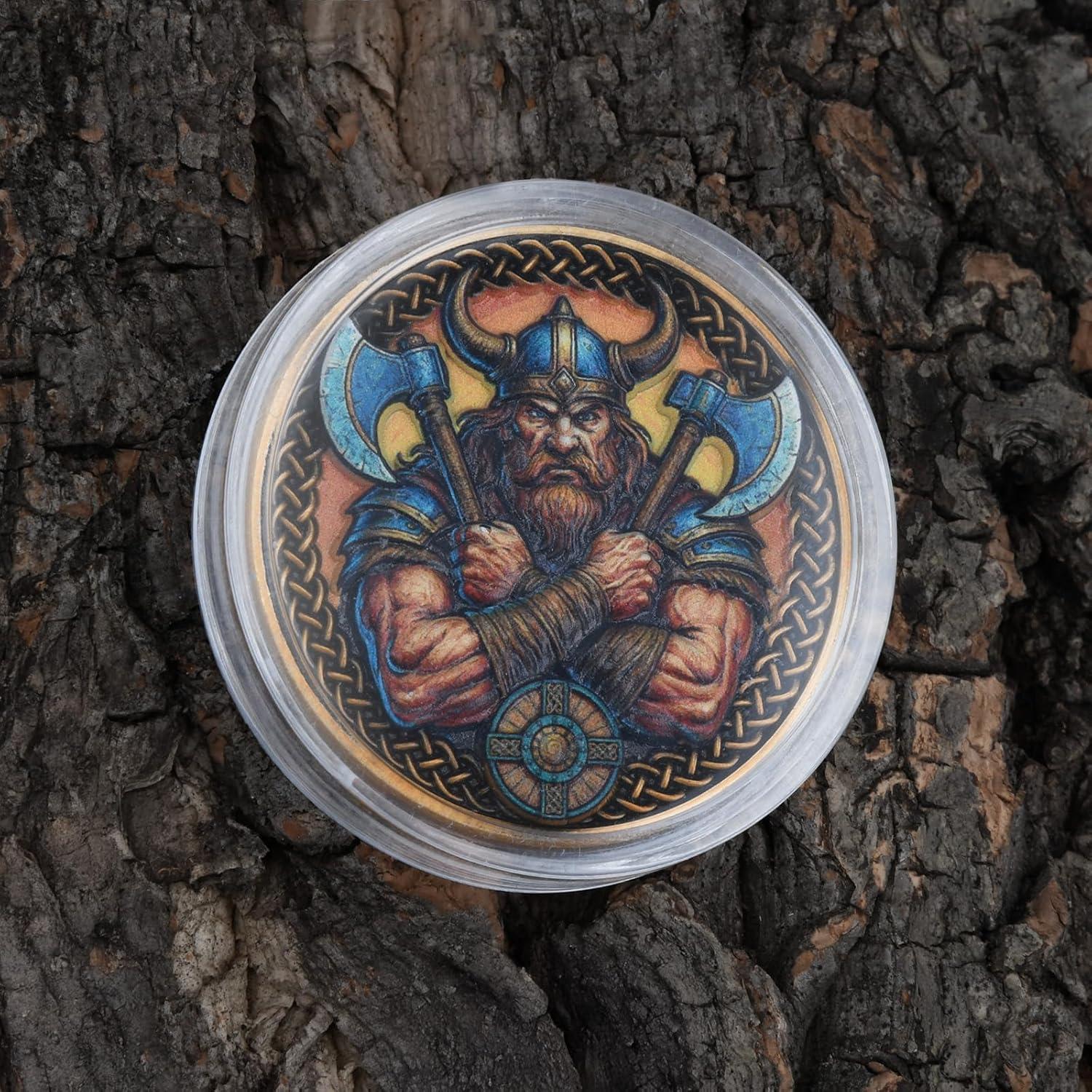 Moneda de Desafío 3D Vikinga Leabet 4 cm Aleación Zinc Coleccionable