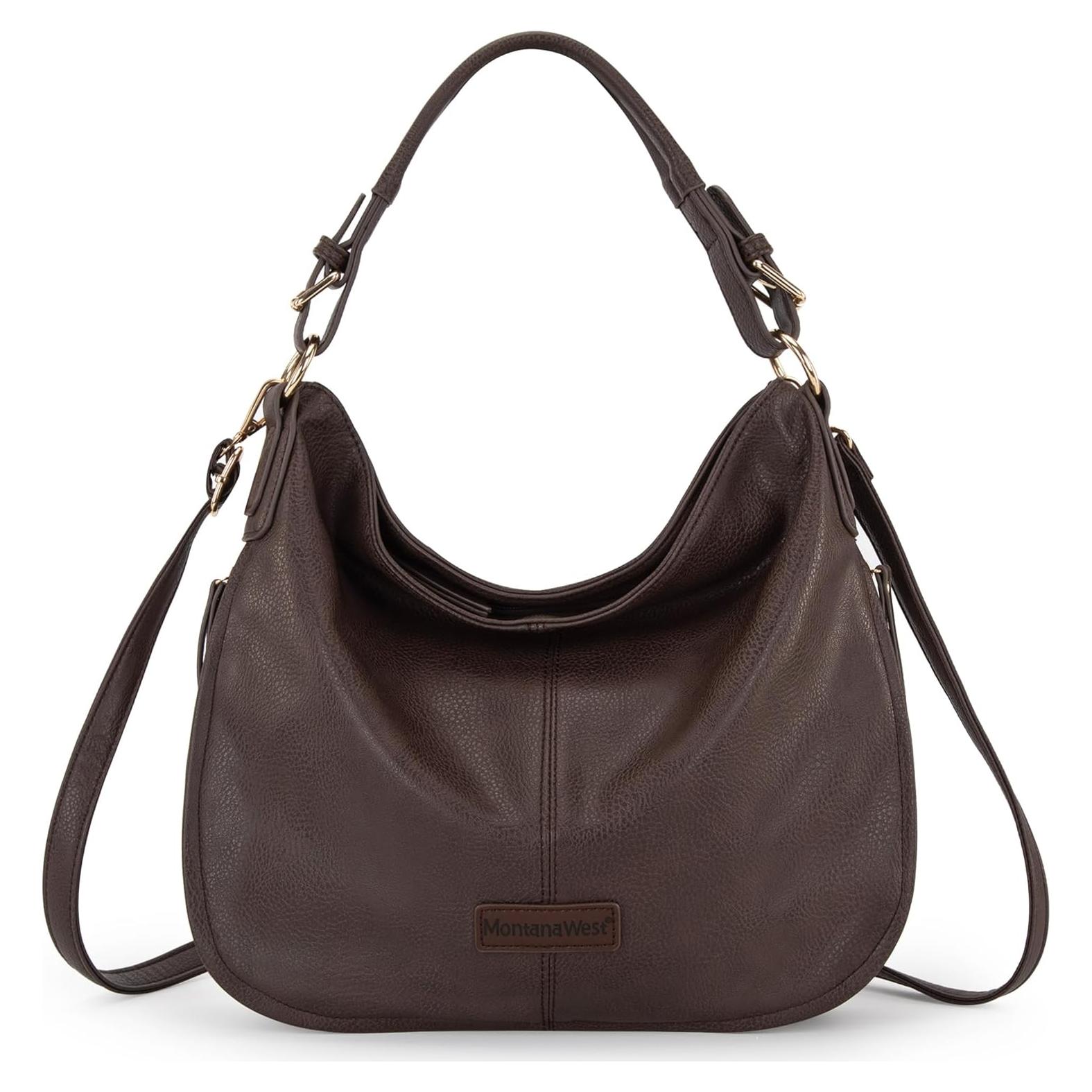 Bolso Hobo Montana West Café para Mujeres, 36x10x32cm