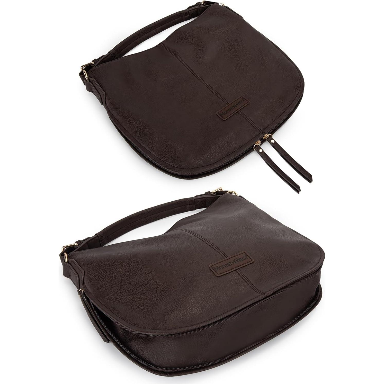 Bolso Hobo Montana West Café para Mujeres, 36x10x32cm