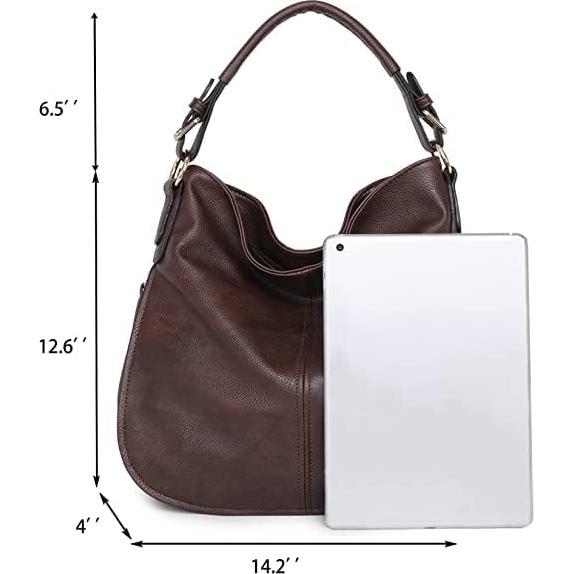 Bolso Hobo Montana West Café para Mujeres, 36x10x32cm