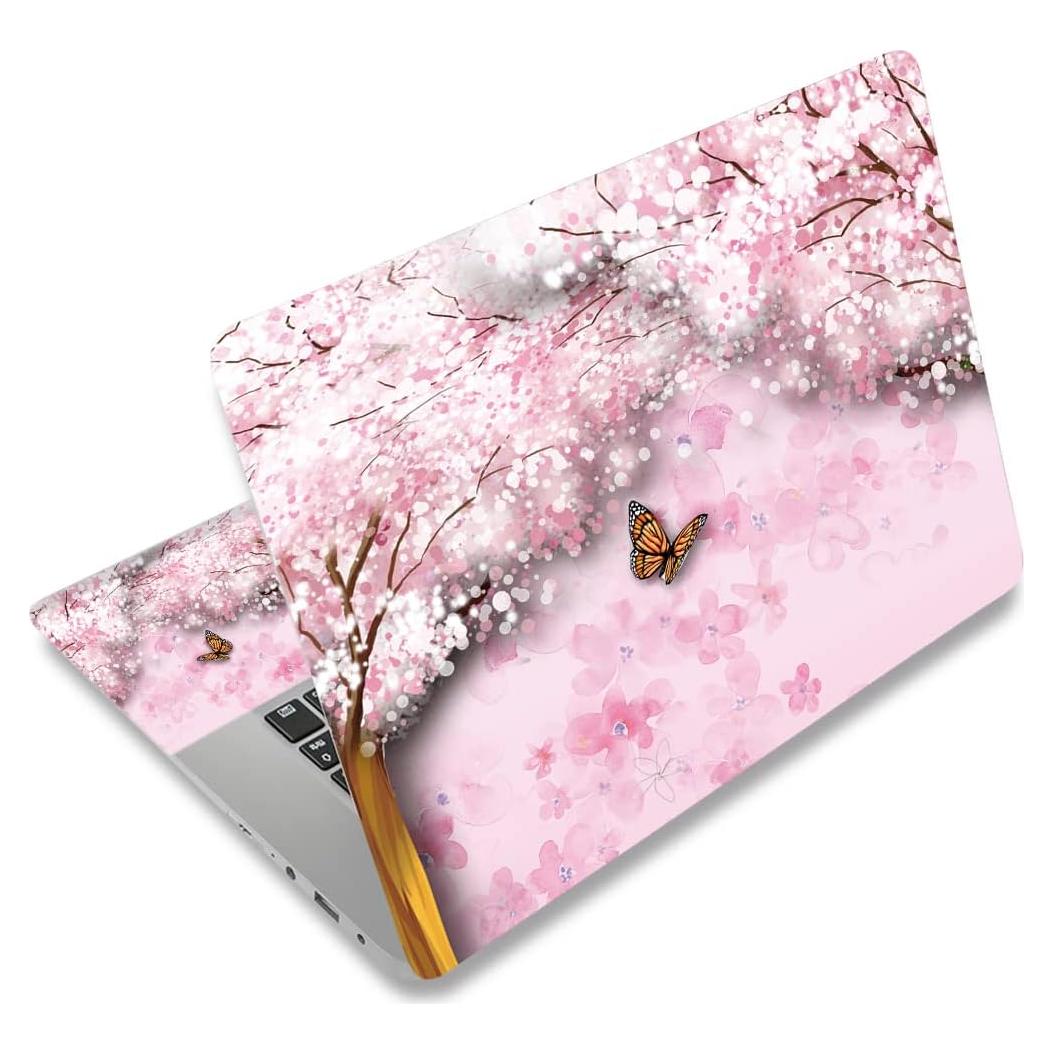 Cubierta de piel para laptop HKAENE 12-15.6" Flor de ciruelo