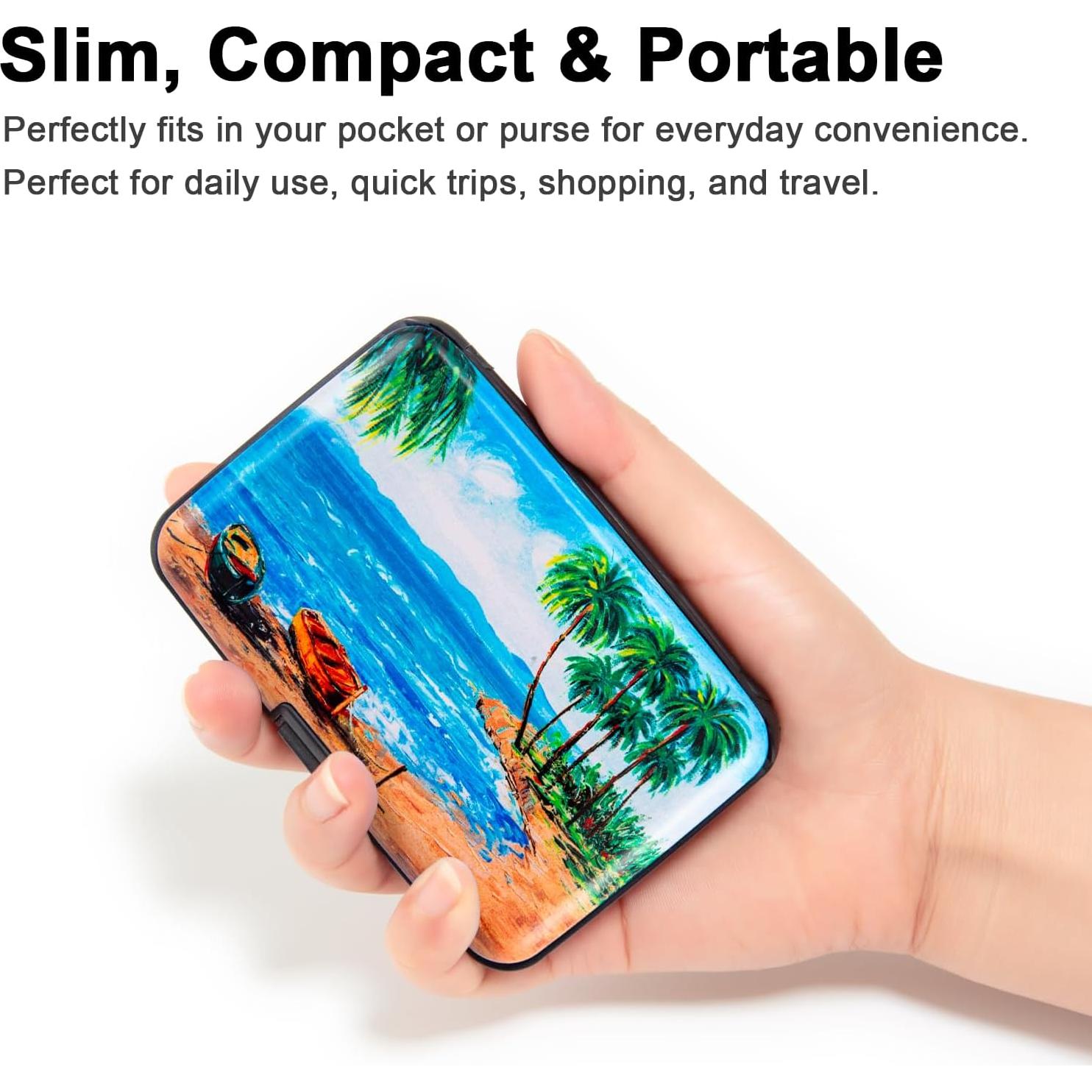 Tarjetero RFID Kaabao Slim Isla Tropical 10 Tarjetas