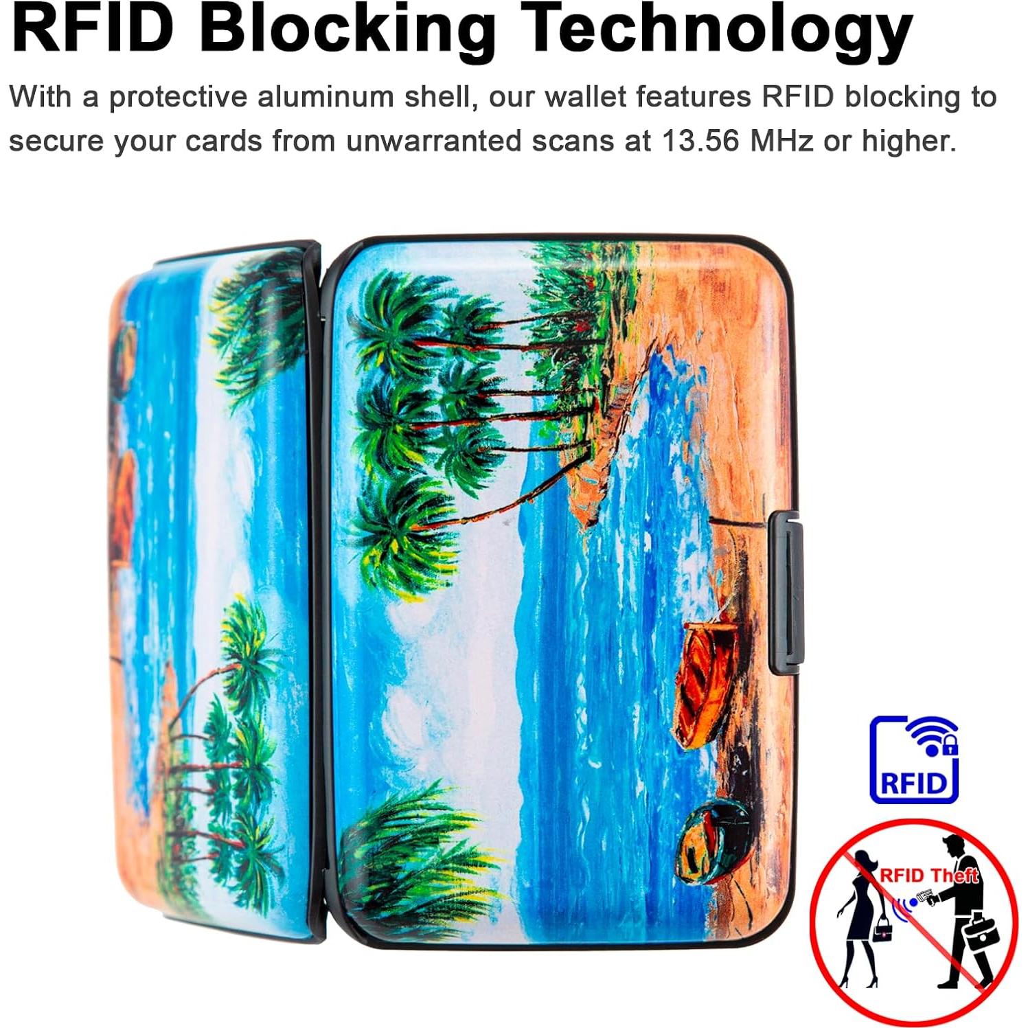 Tarjetero RFID Kaabao Slim Isla Tropical 10 Tarjetas