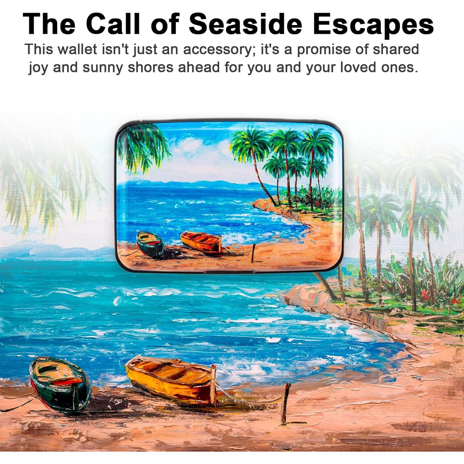 Tarjetero RFID Kaabao Slim Isla Tropical 10 Tarjetas