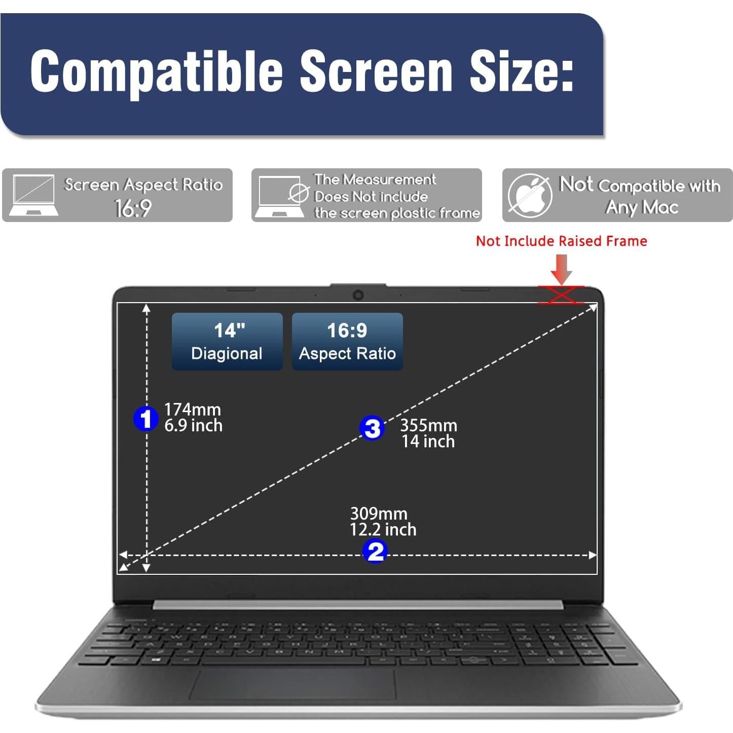 Protector de Pantalla Vidrio Templado KEANBOLL 14" 9H HD