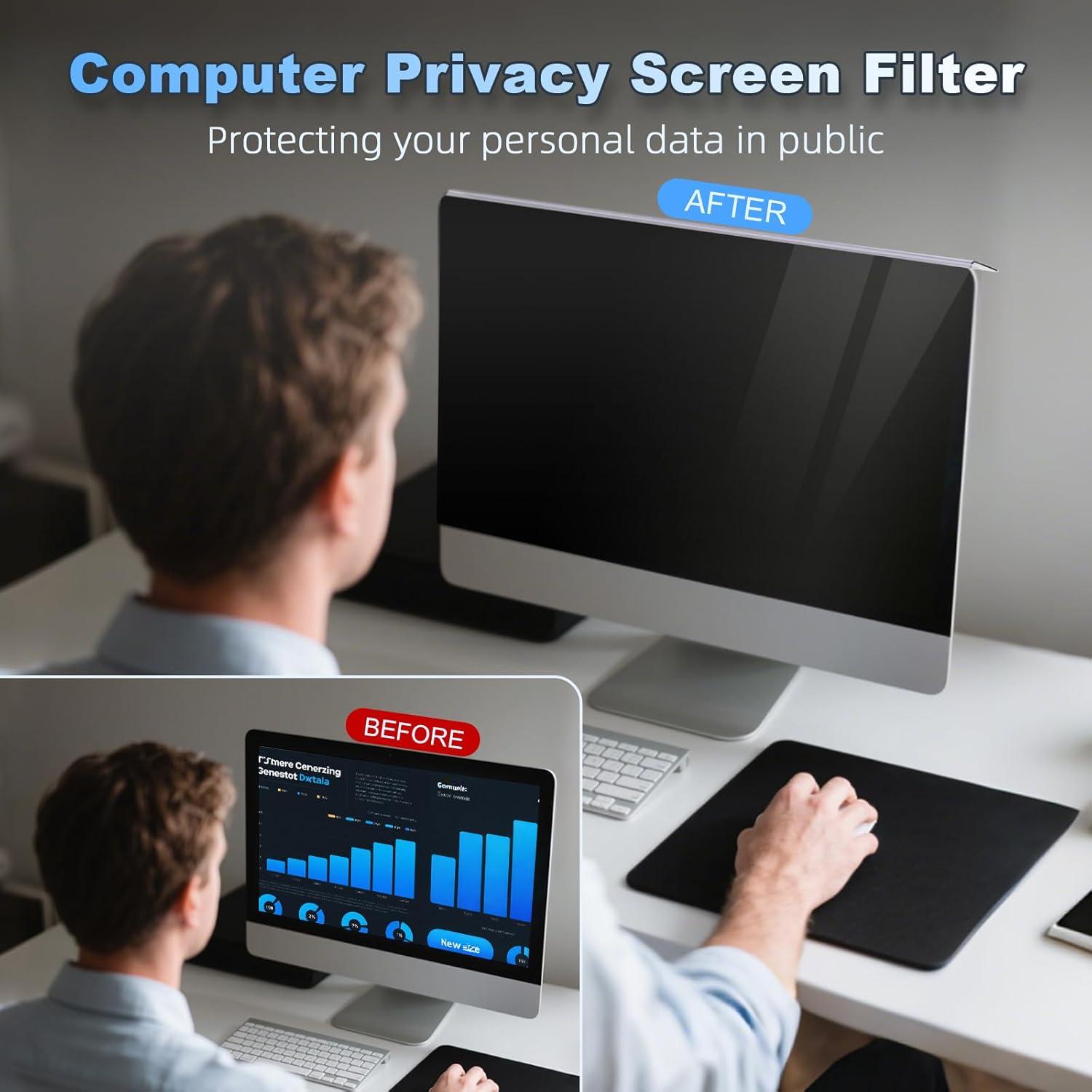 Protector de Pantalla de Privacidad 24" HESASAHO Anti Luz Azul