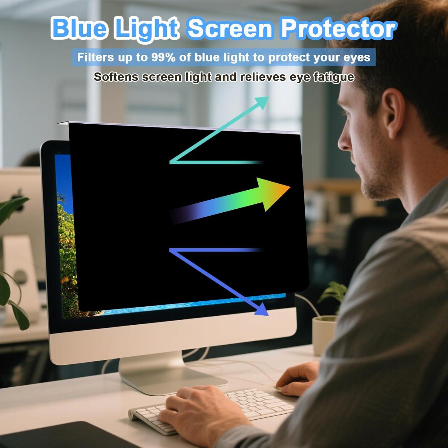 Protector de Pantalla de Privacidad 24" HESASAHO Anti Luz Azul