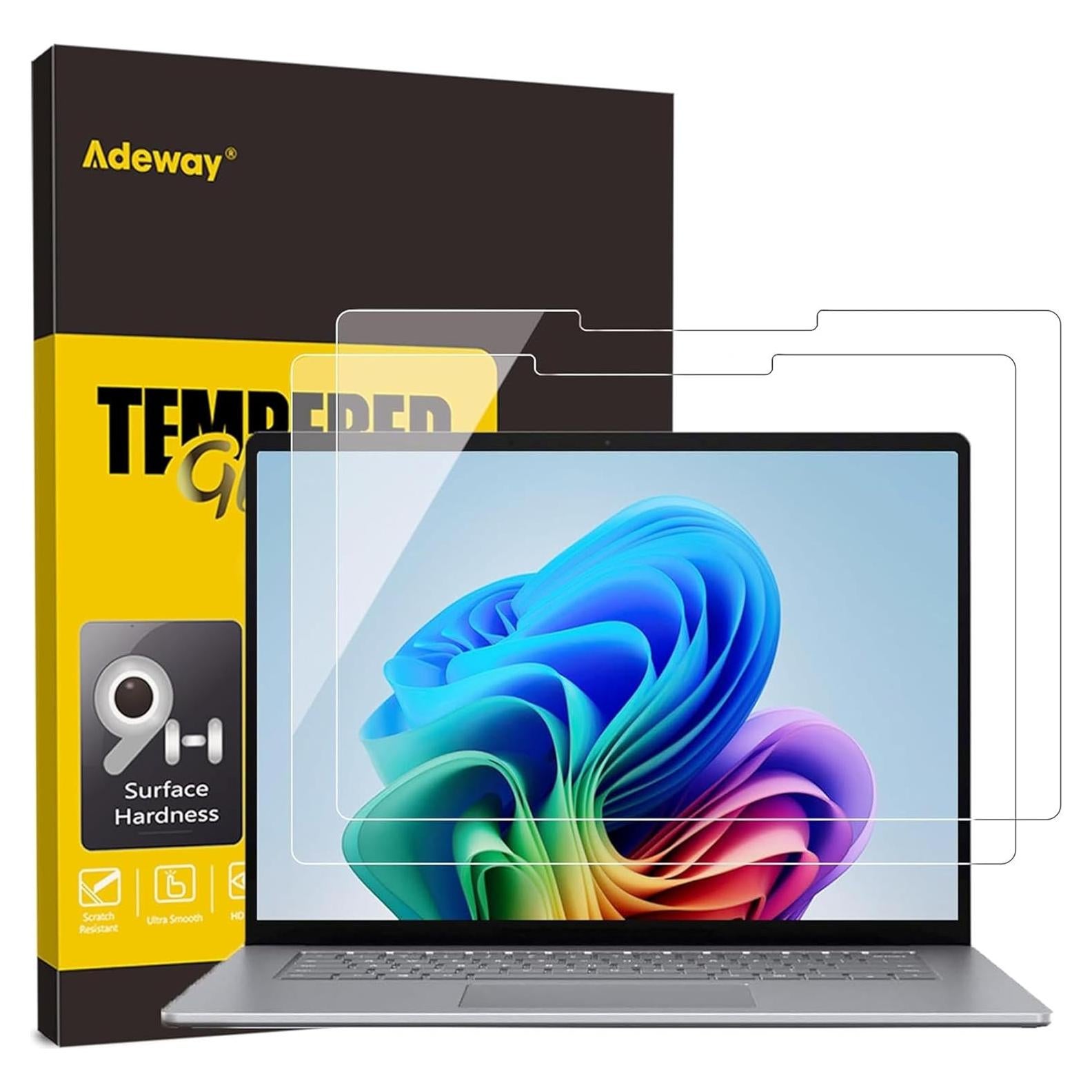 Adeway Protectores de Pantalla Vidrio Templado para Surface Laptop 7 13.8"