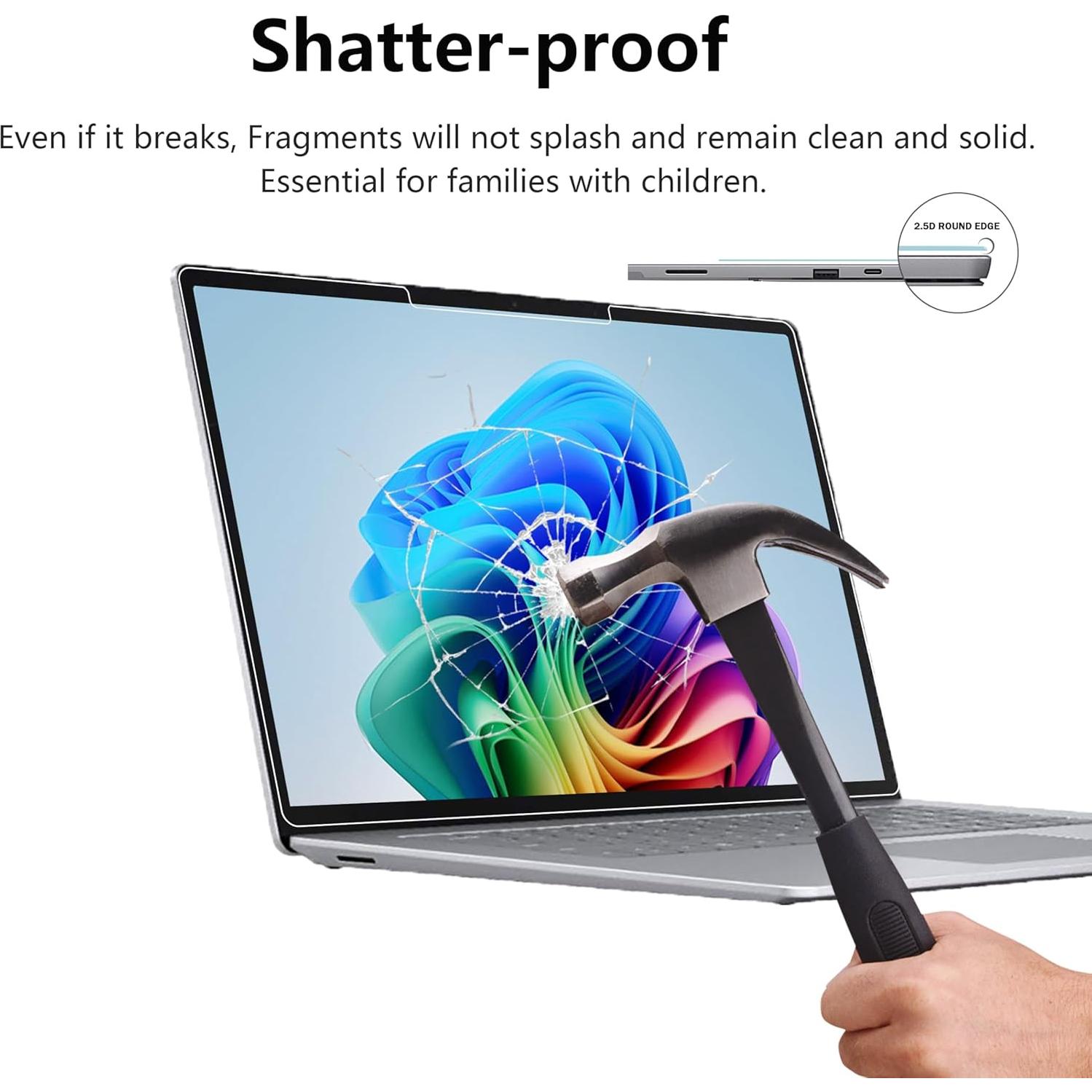 Adeway Protectores de Pantalla Vidrio Templado para Surface Laptop 7 13.8"