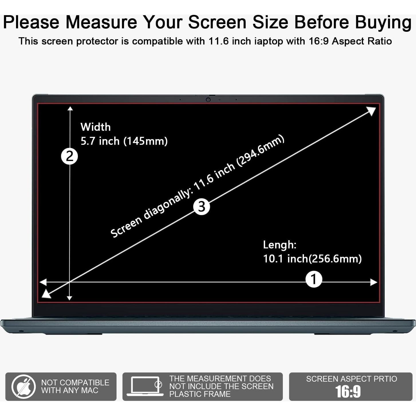 Protector de Pantalla de Vidrio Templado 11.6" Yongmai 16:9