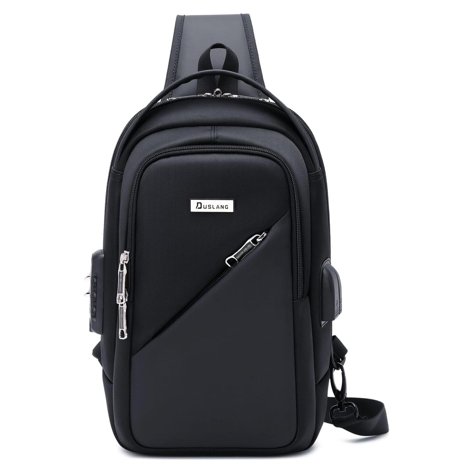 Mochila de Senderismo DUSLANG 13L con Carga USB - Negra