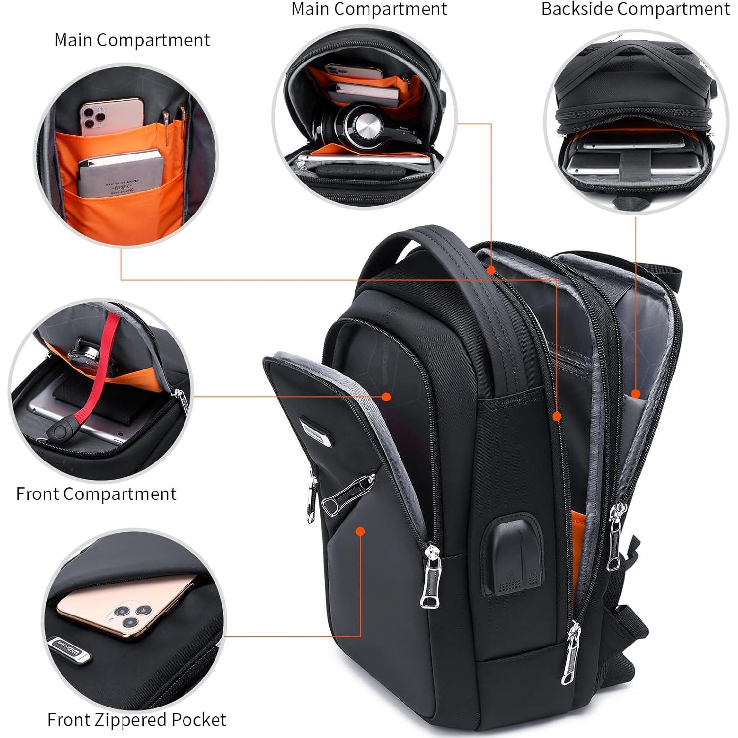 Mochila de Senderismo DUSLANG 13L con Carga USB - Negra