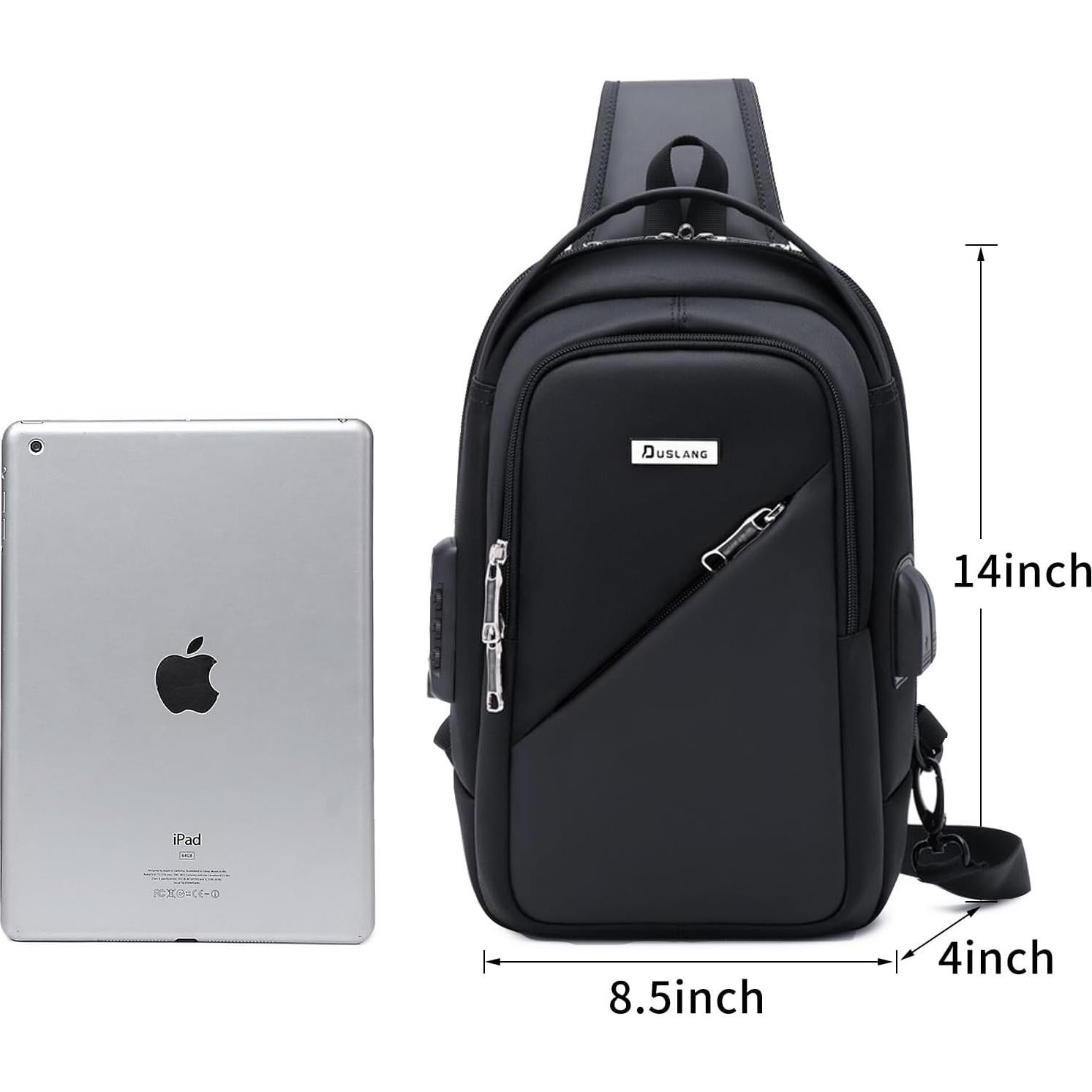 Mochila de Senderismo DUSLANG 13L con Carga USB - Negra