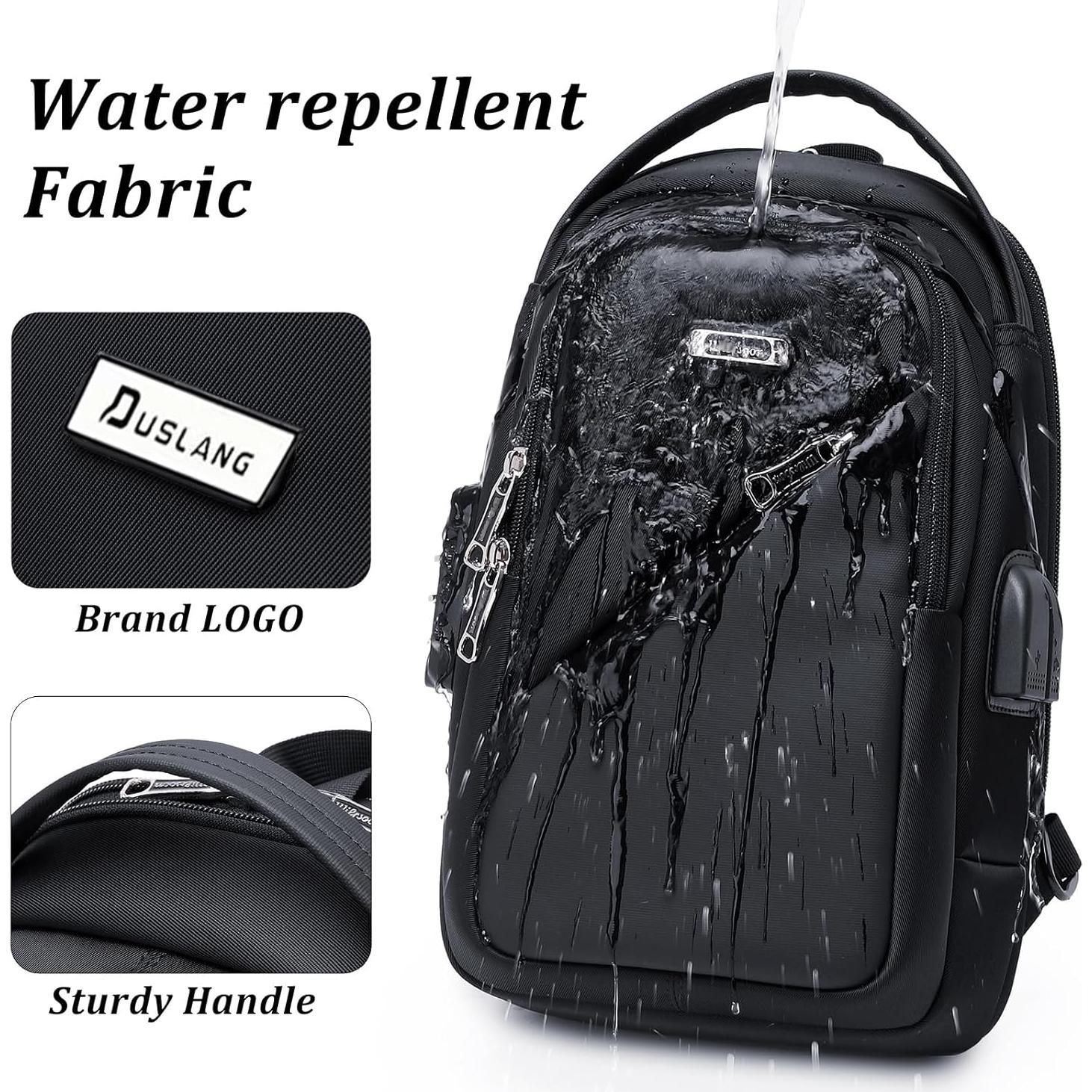 Mochila de Senderismo DUSLANG 13L con Carga USB - Negra