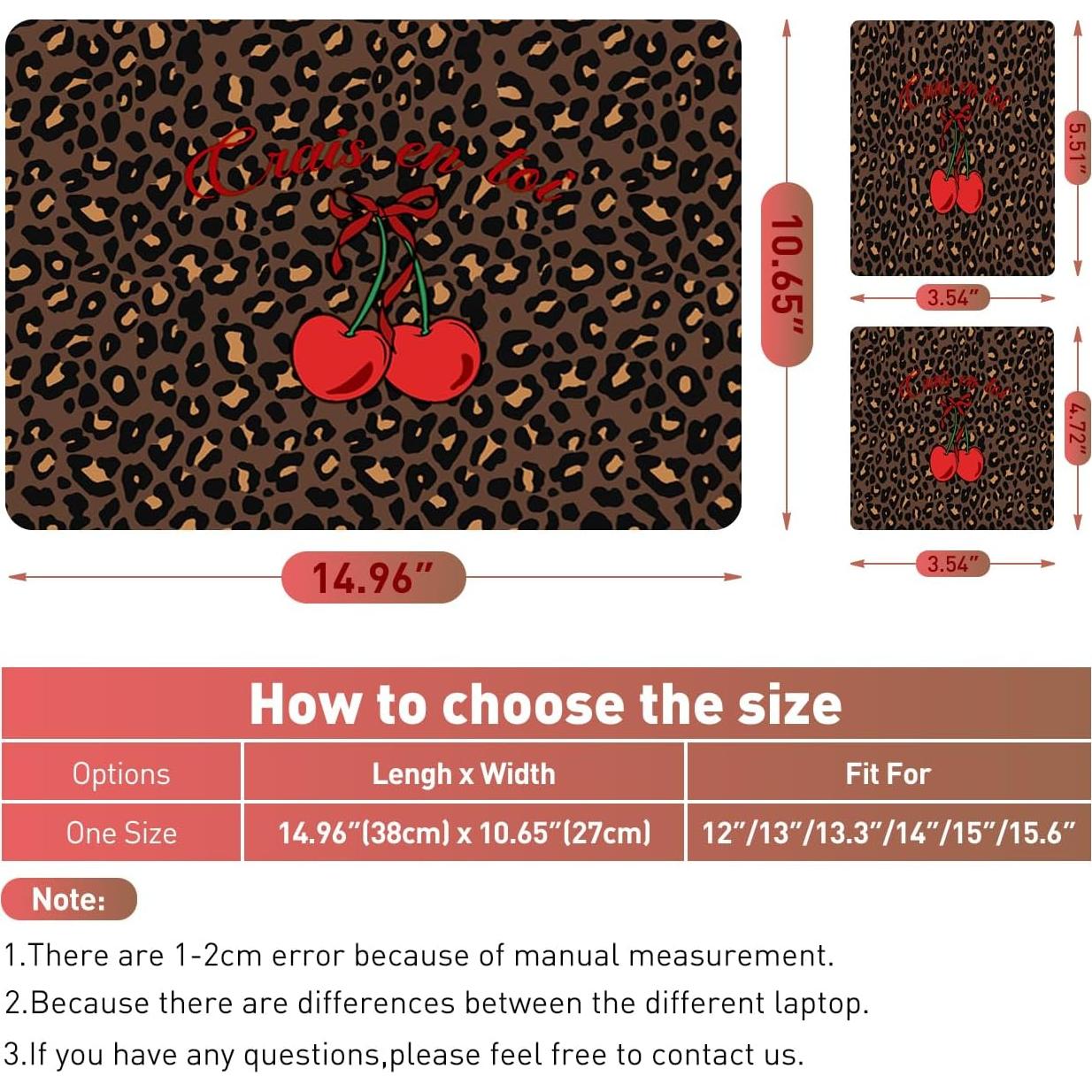 Calcomanía Universal para Laptop NXZGO 15.6" Leopardo y Cereza