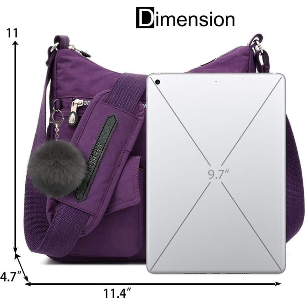 Bolsa Cruzada SUKRY de Nylon para Mujeres con RFID Antirrobo