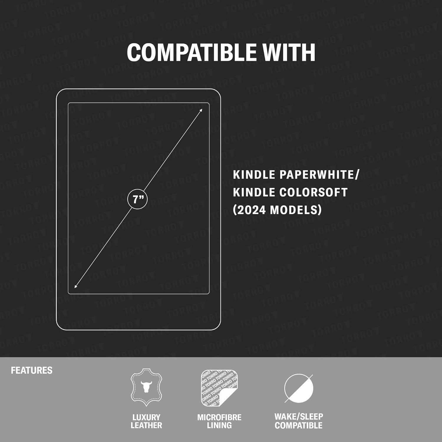 Funda de cuero TORRO para Kindle Paperwhite y Colorsoft 2024