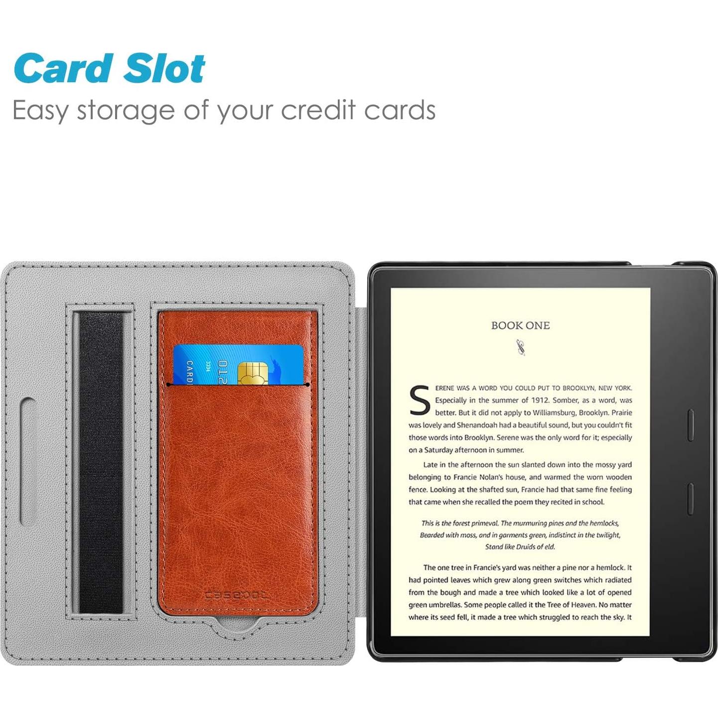 Funda CaseBot para Kindle Oasis 7" - Cuero Sintético Marrón Vintage