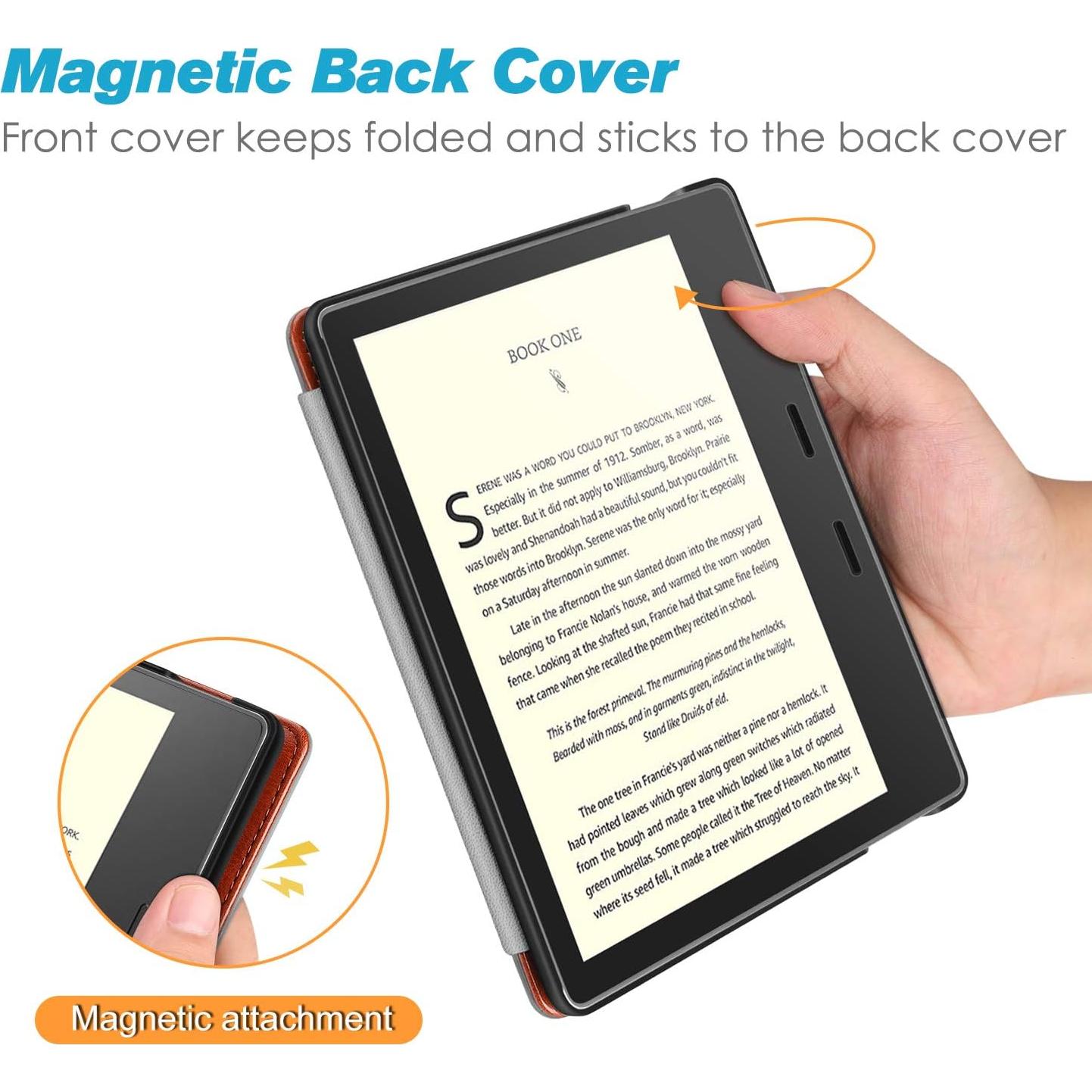 Funda CaseBot para Kindle Oasis 7" - Cuero Sintético Marrón Vintage