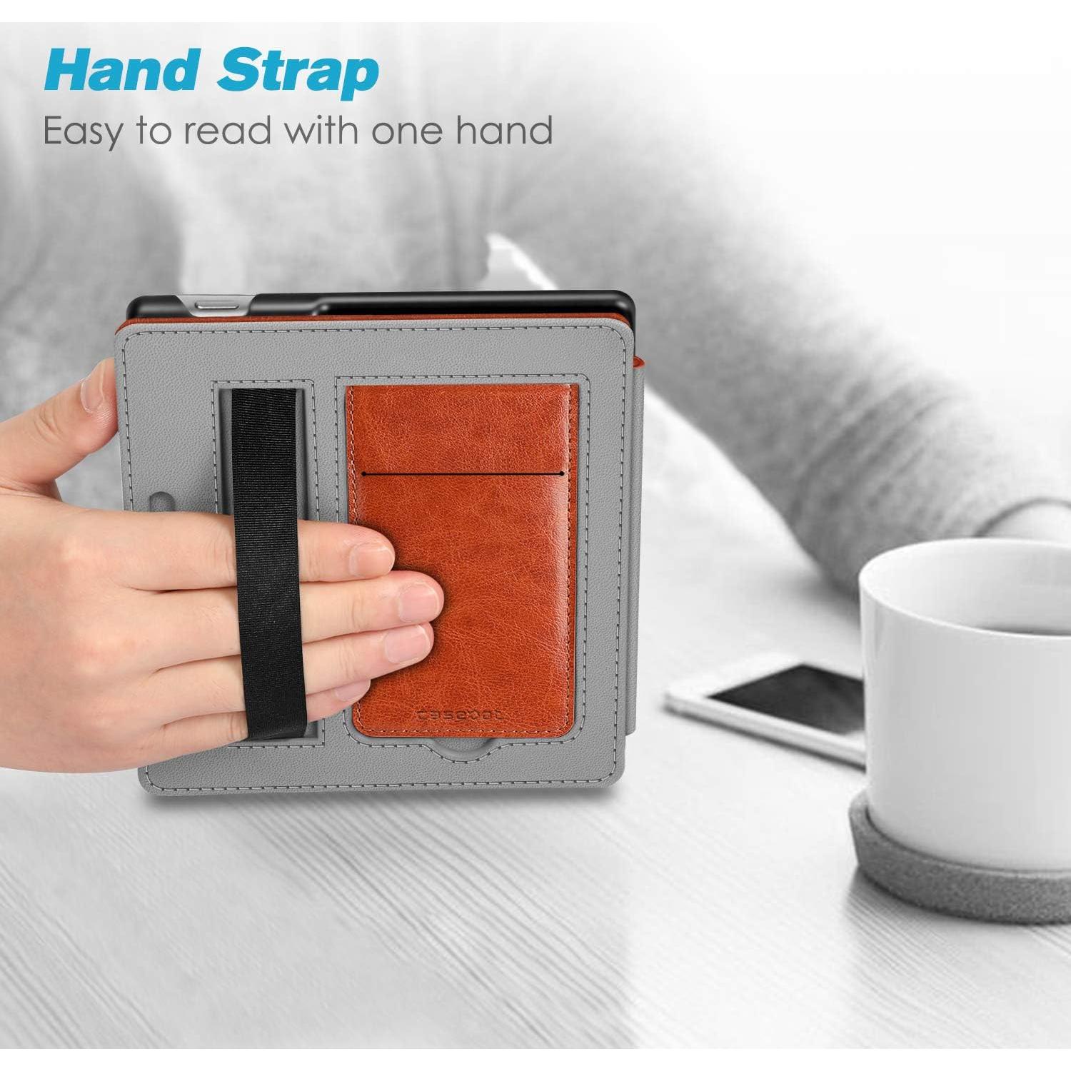 Funda CaseBot para Kindle Oasis 7" - Cuero Sintético Marrón Vintage