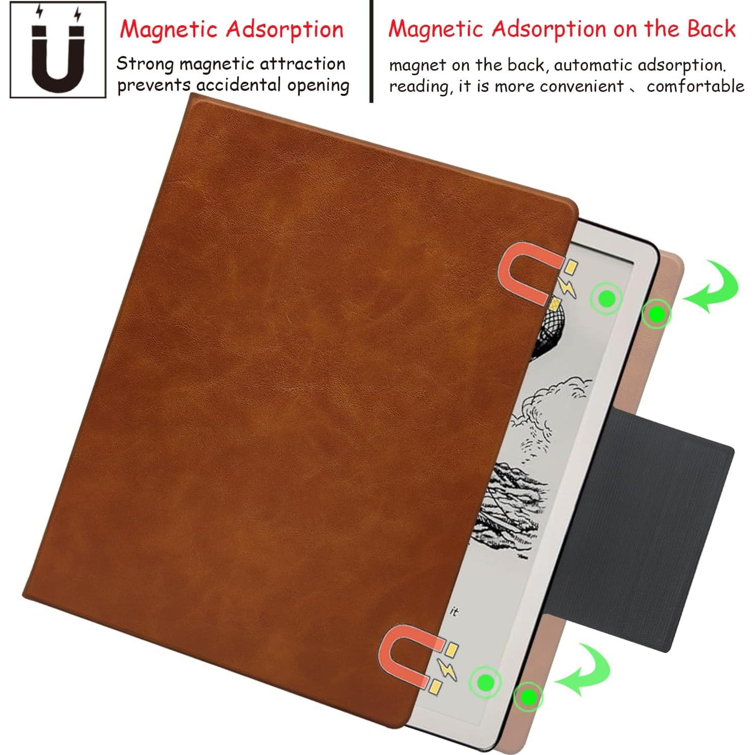 Funda magnética para Kindle Scribe 10.2" GOVTVA - Cuero marrón