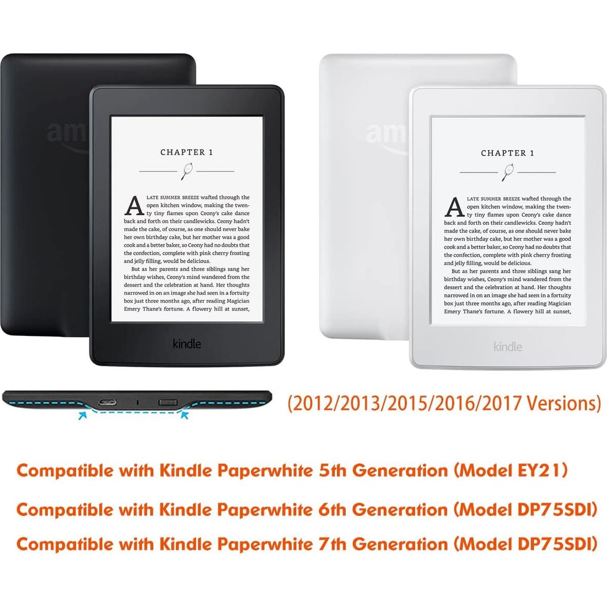 Funda BOZHUORUI para Kindle Paperwhite 6" 5ª/6ª/7ª/10ª Gen con Soporte