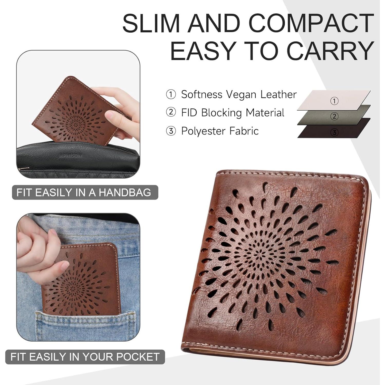 Cartera APHISON Girasol RFID de Cuero para Mujeres