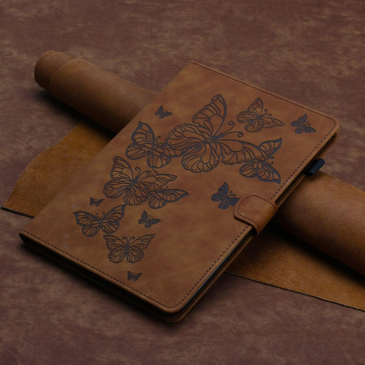 Funda KEROM para Tableta Fire HD 10/10 Plus - Cuero Marrón