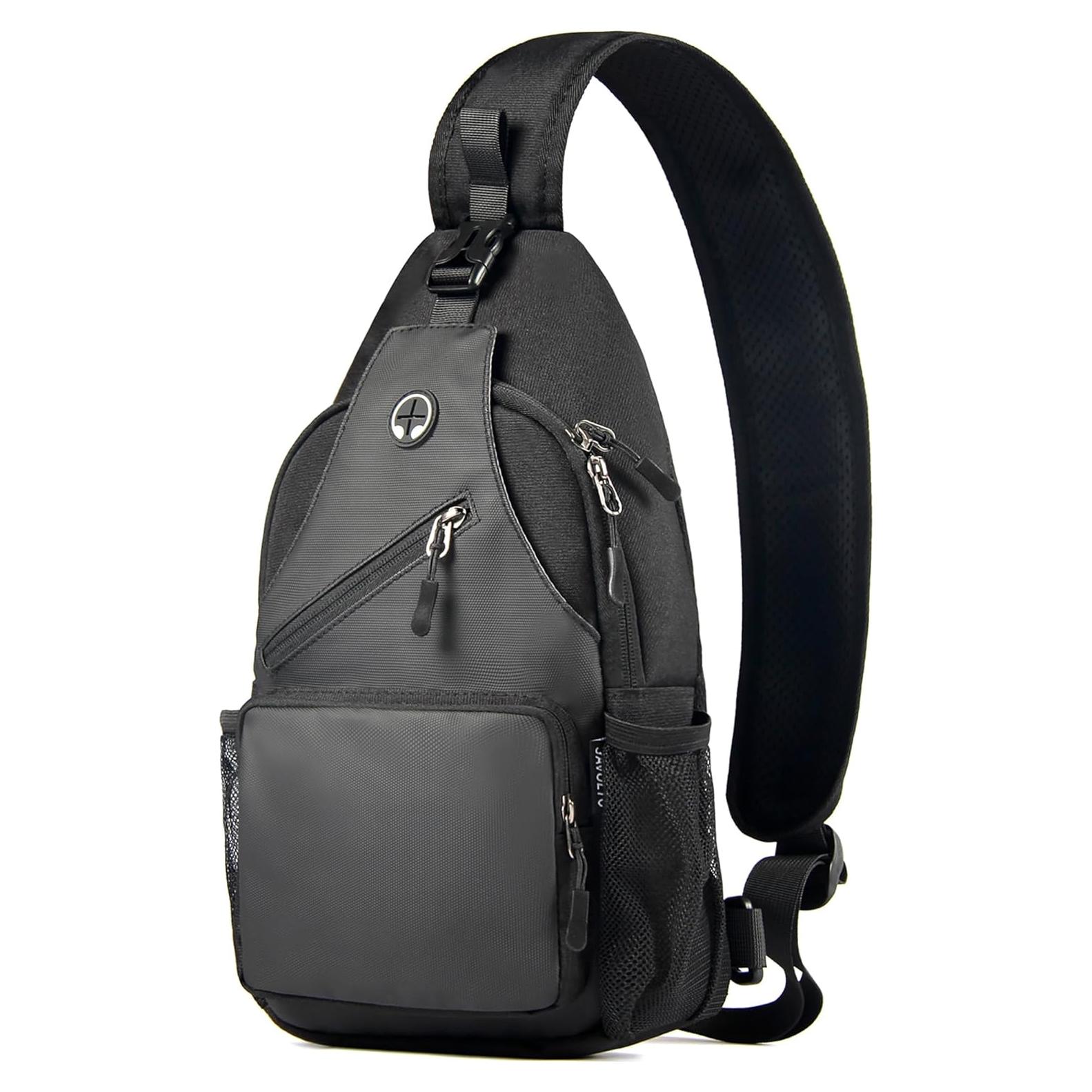 Bolsa Cruzada Javolto Negra con Correa Ajustable y Espacio Amplio