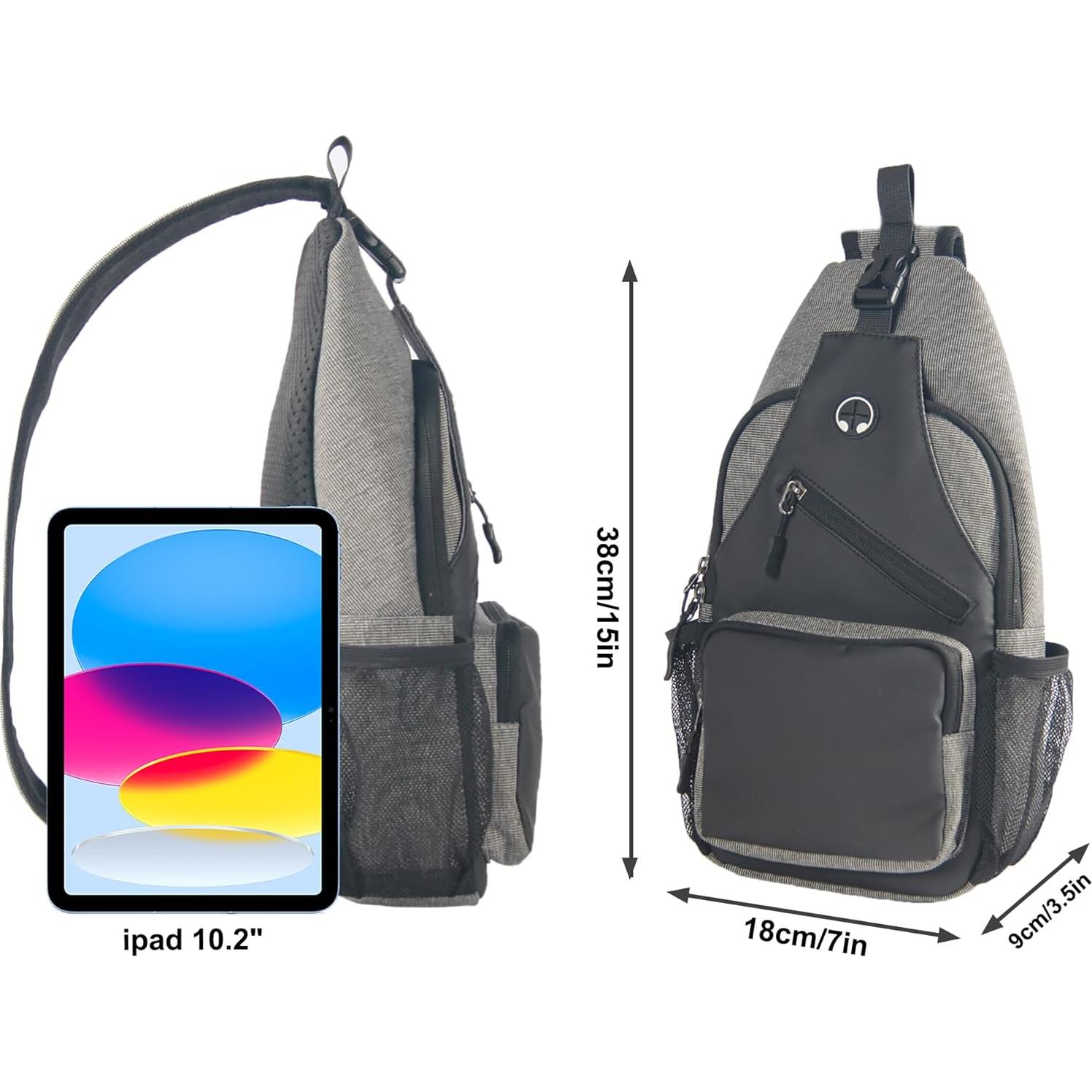 Bolsa Cruzada Javolto Negra con Correa Ajustable y Espacio Amplio